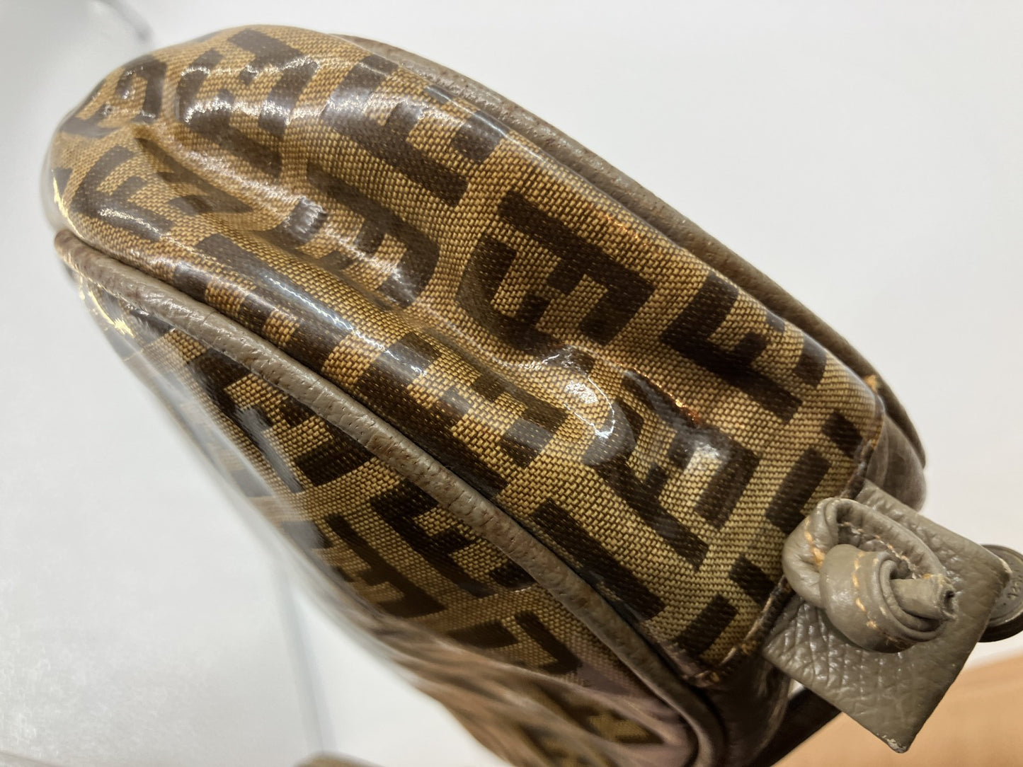 FENDI Zucca Mini Shoulder Bag PVC Leather Brown