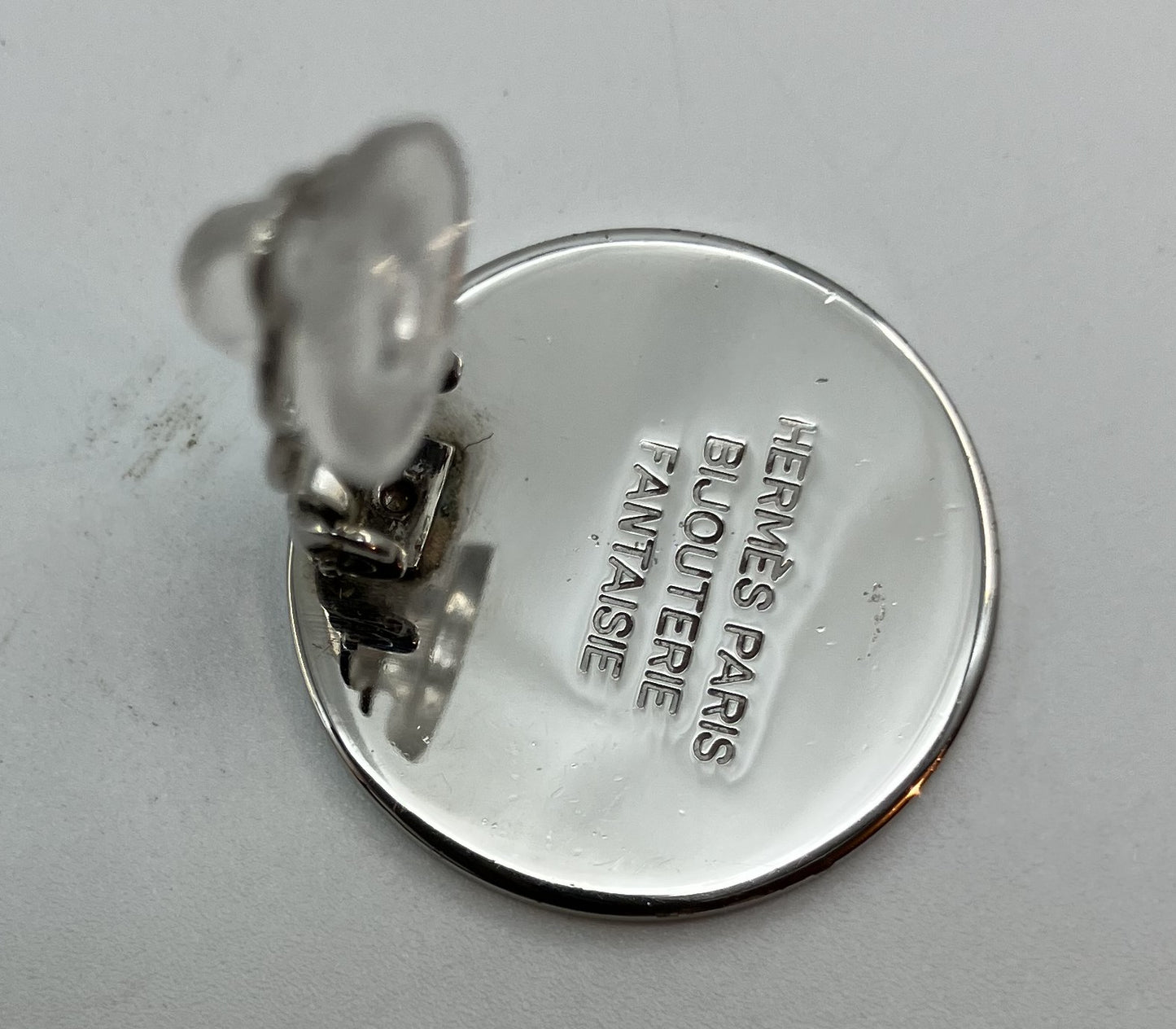 Hermes Earring Silver Diameter 2cm