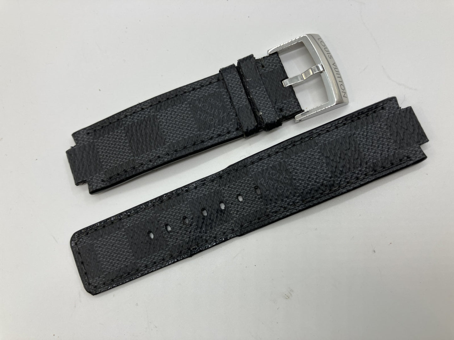 Louis Vuitton Damier Graphite Watch Strap 12mm Buckle LV Genuine