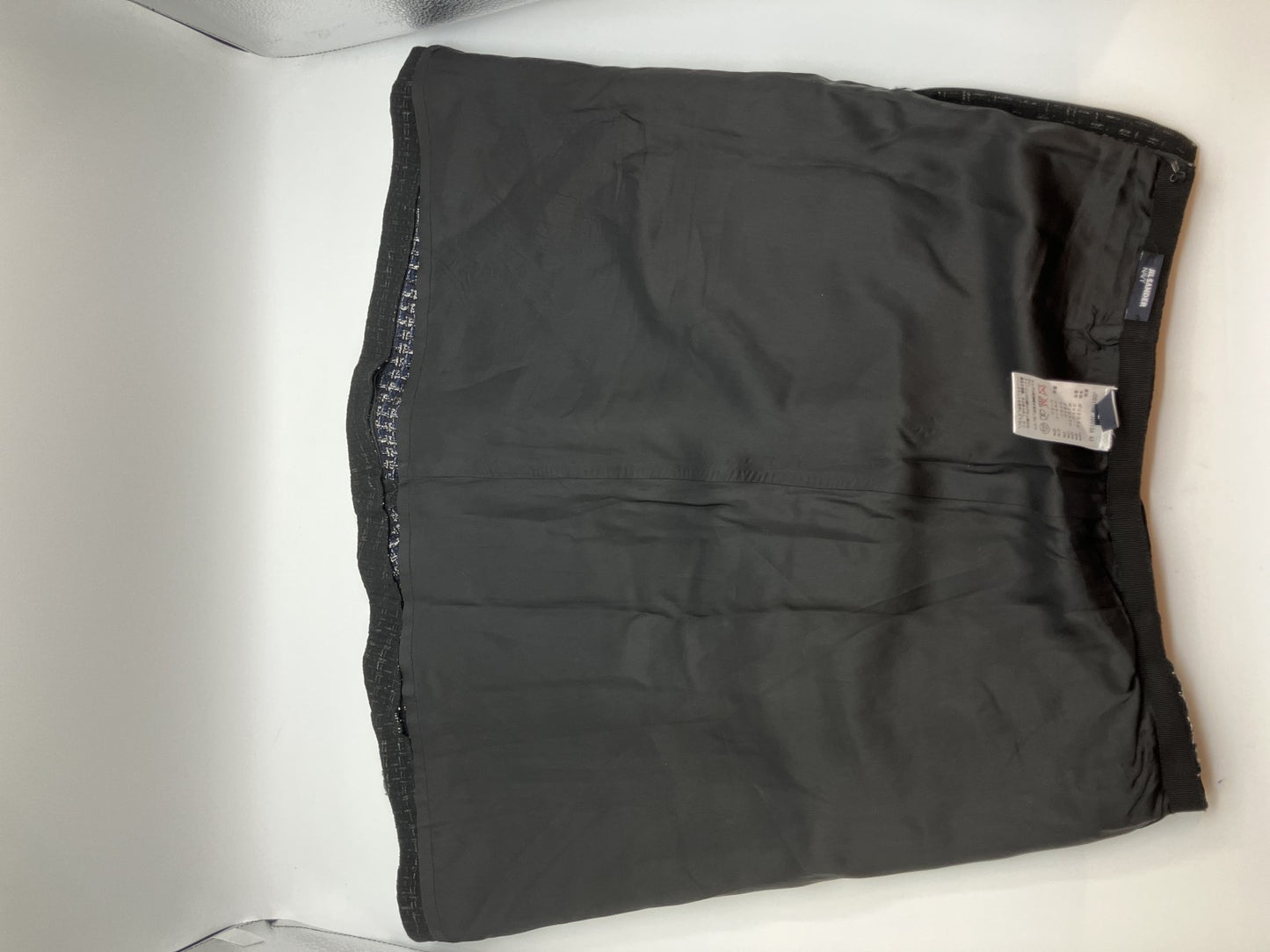 Jil Sander Skirt Tweed Black Size 32 Length 56cm Waist 34cm