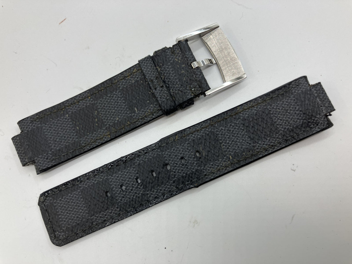 Louis Vuitton Damier Graphite Watch Strap 12mm Buckle LV Genuine