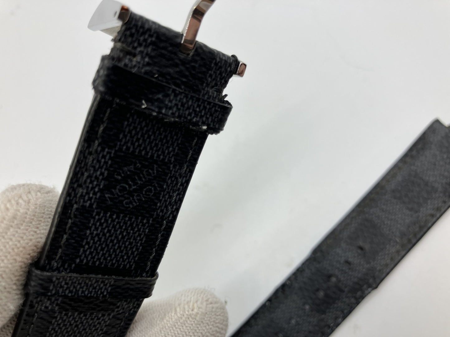 Louis Vuitton Damier Graphite Watch Strap 12mm Buckle LV Genuine