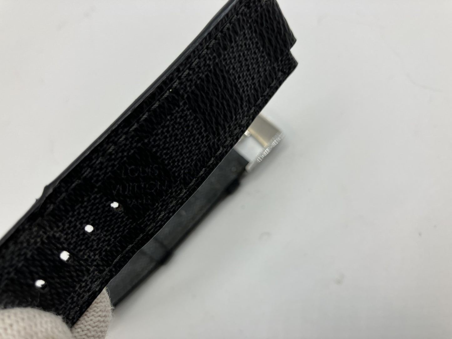 Louis Vuitton Damier Graphite Watch Strap 12mm Buckle LV Genuine