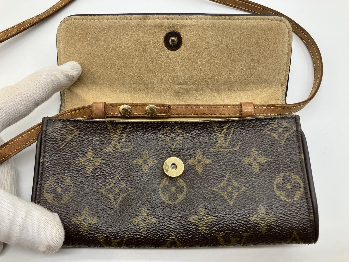 Louis Vuitton Pochette Twin PM M51854 Monogram Shoulder Bag RA1212 Brown