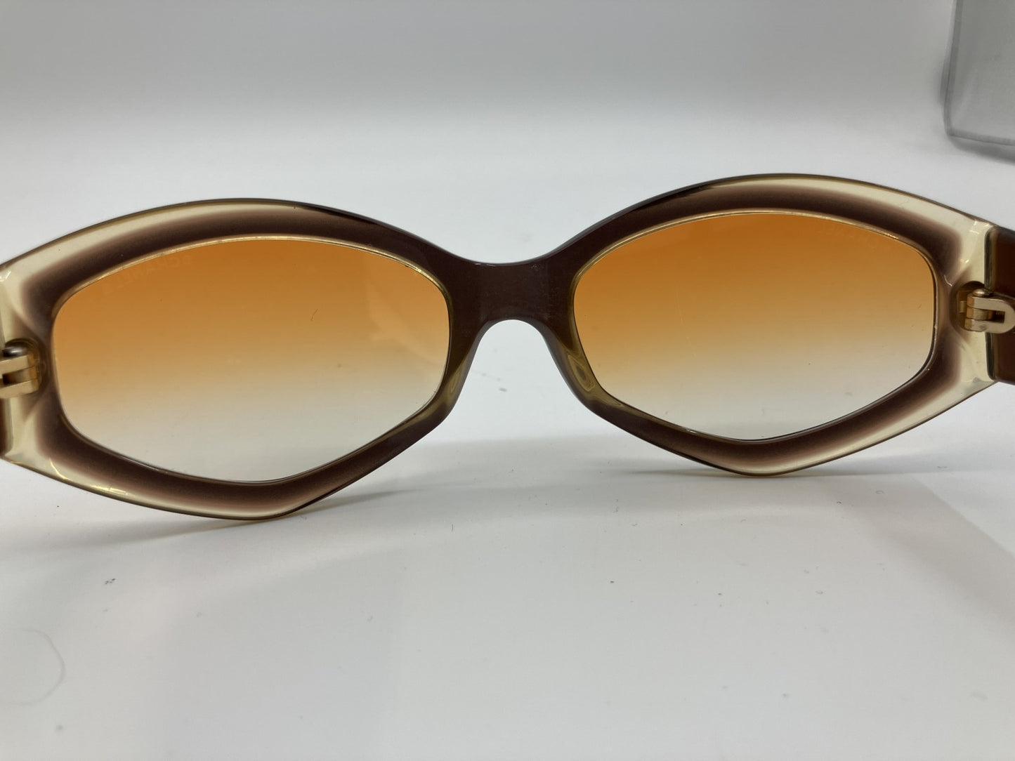 CHANEL 5021 C607 Sunglasses Brown Gradient Lens Purple Gold CC Logo – Authentic