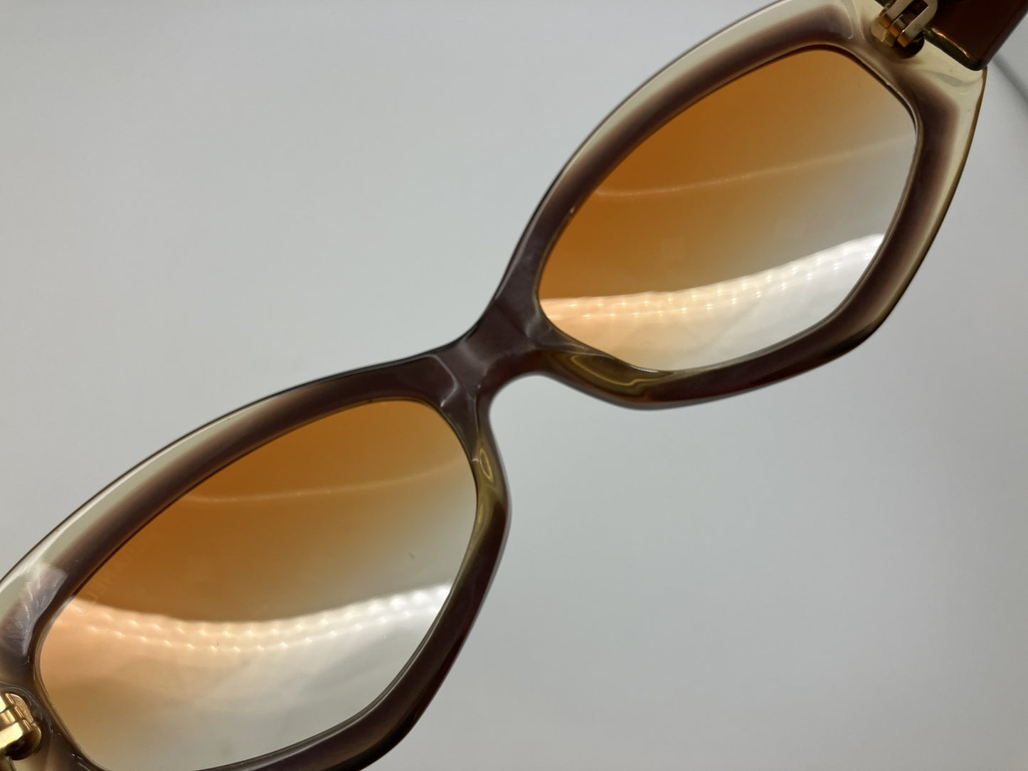 CHANEL 5021 C607 Sunglasses Brown Gradient Lens Purple Gold CC Logo – Authentic