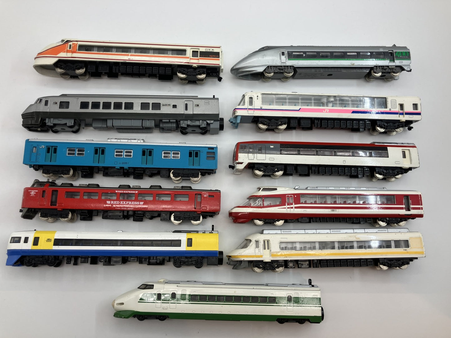 Yonezawa Bandai Plarail Express Train Collection - Bulk - 11-Car Set - Used - N Gauge Model Train Set -