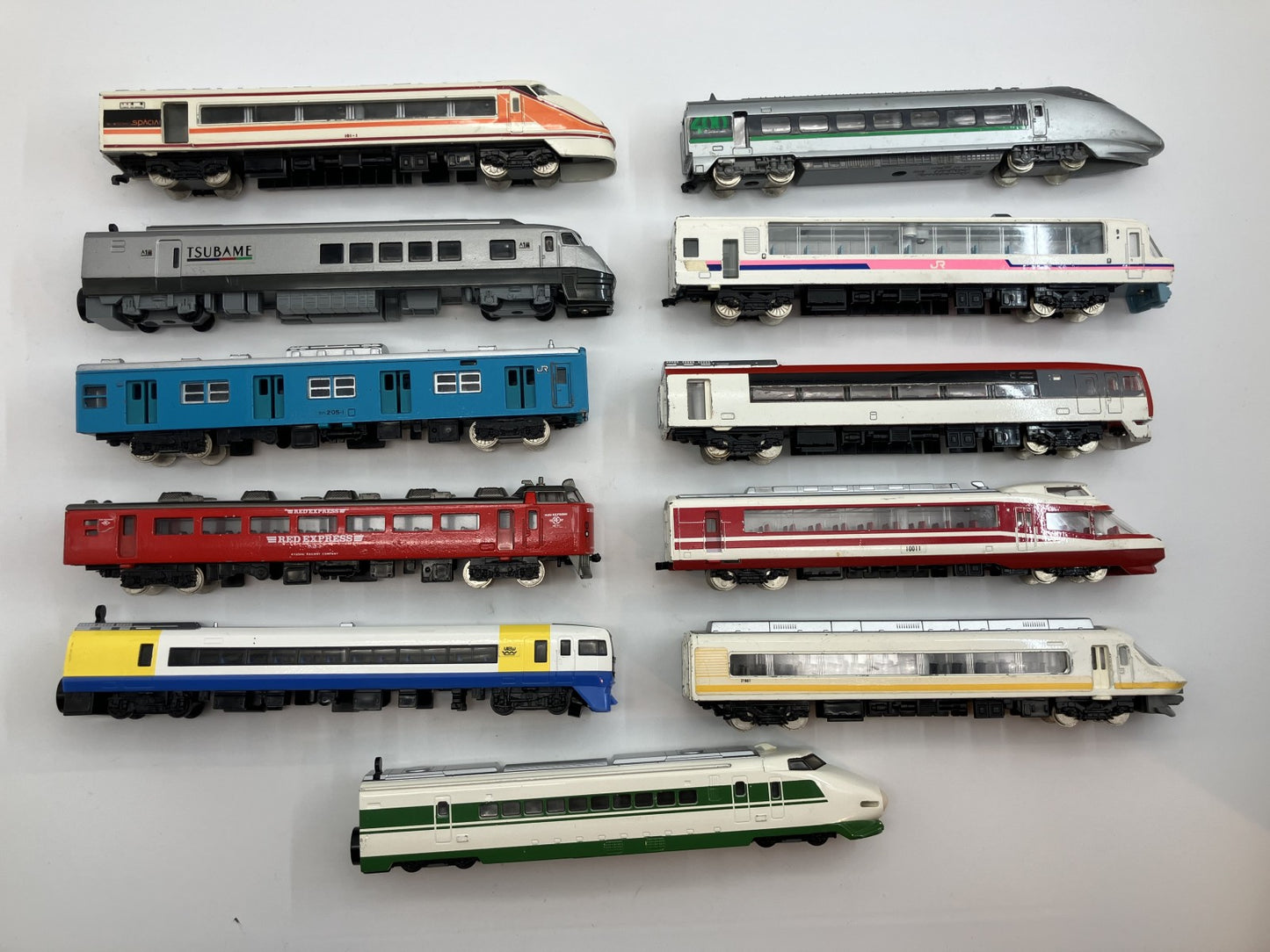 Yonezawa Bandai Plarail Express Train Collection - Bulk - 11-Car Set - Used - N Gauge Model Train Set -