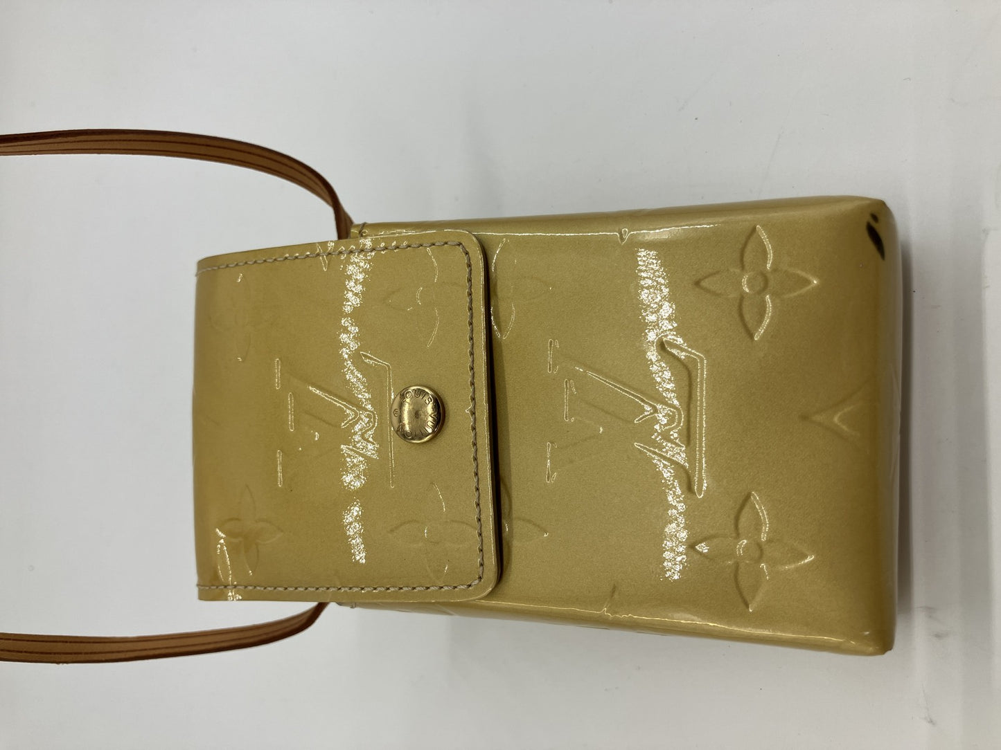 Louis Vuitton Vernis Walker Wallet Shoulder Bag Yellow Patent TH0012