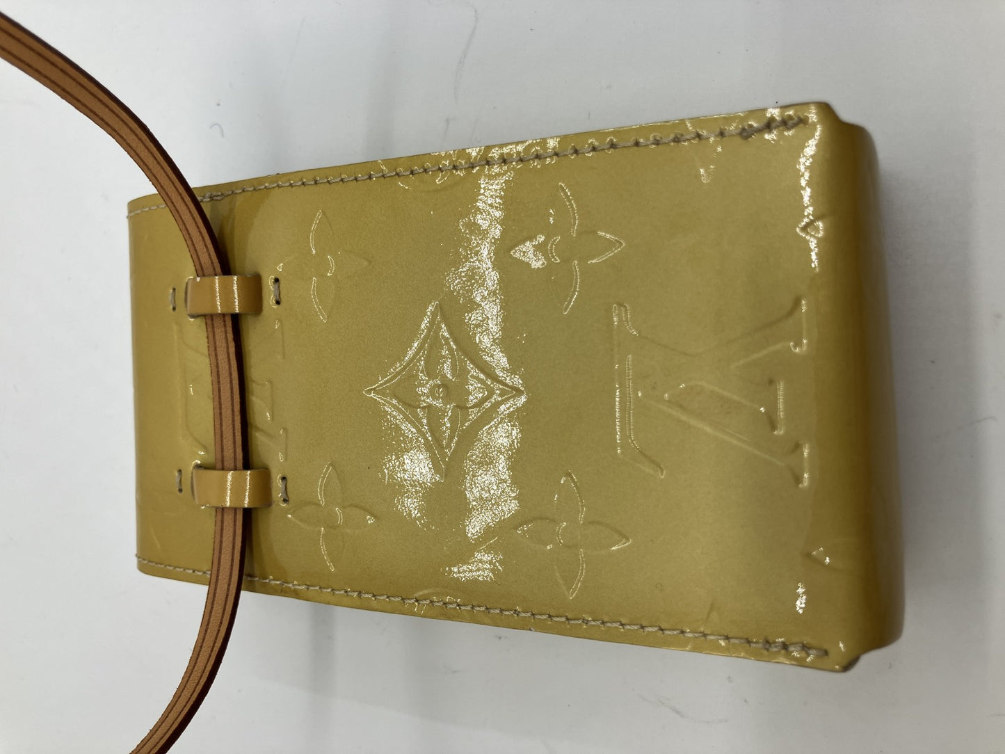 Louis Vuitton Vernis Walker Wallet Shoulder Bag Yellow Patent TH0012