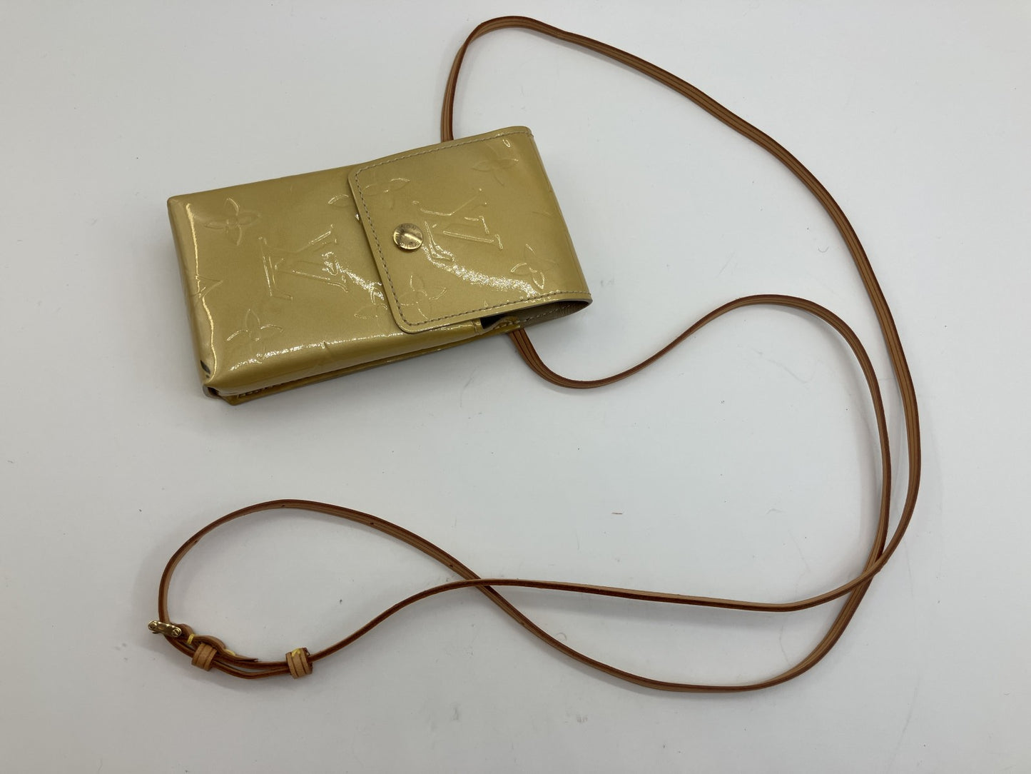 Louis Vuitton Vernis Walker Wallet Shoulder Bag Yellow Patent TH0012