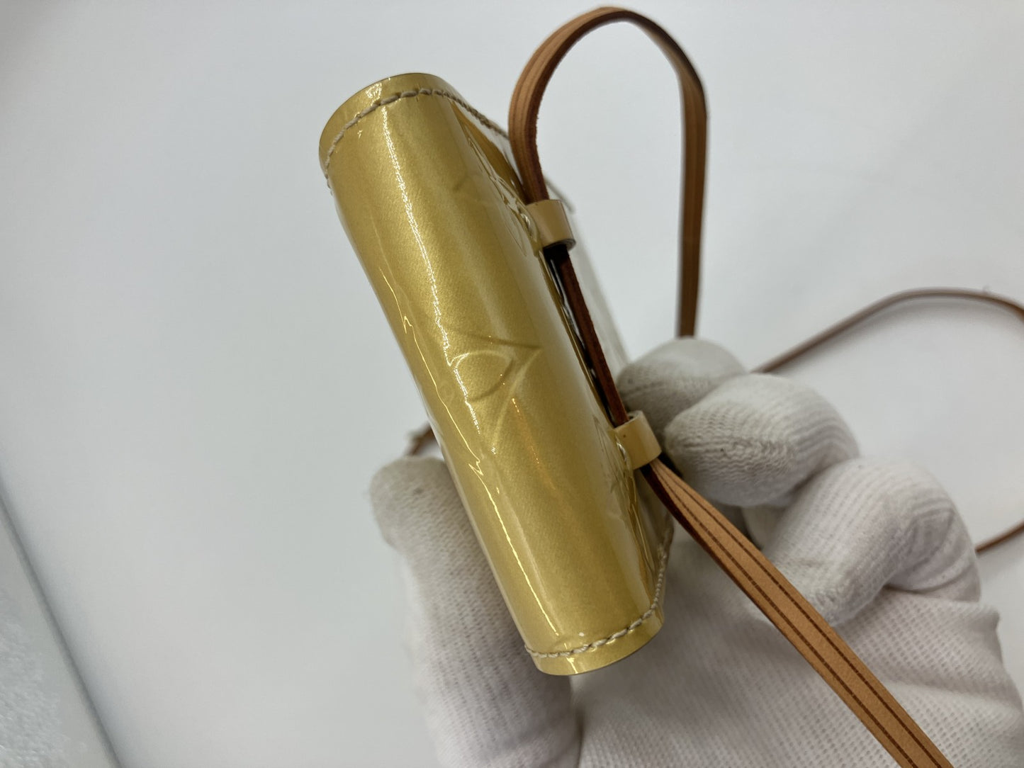 Louis Vuitton Vernis Walker Wallet Shoulder Bag Yellow Patent TH0012