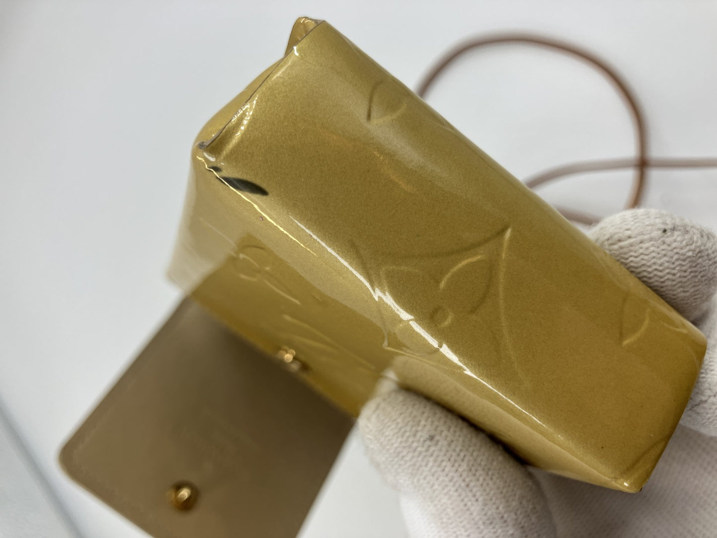 Louis Vuitton Vernis Walker Wallet Shoulder Bag Yellow Patent TH0012