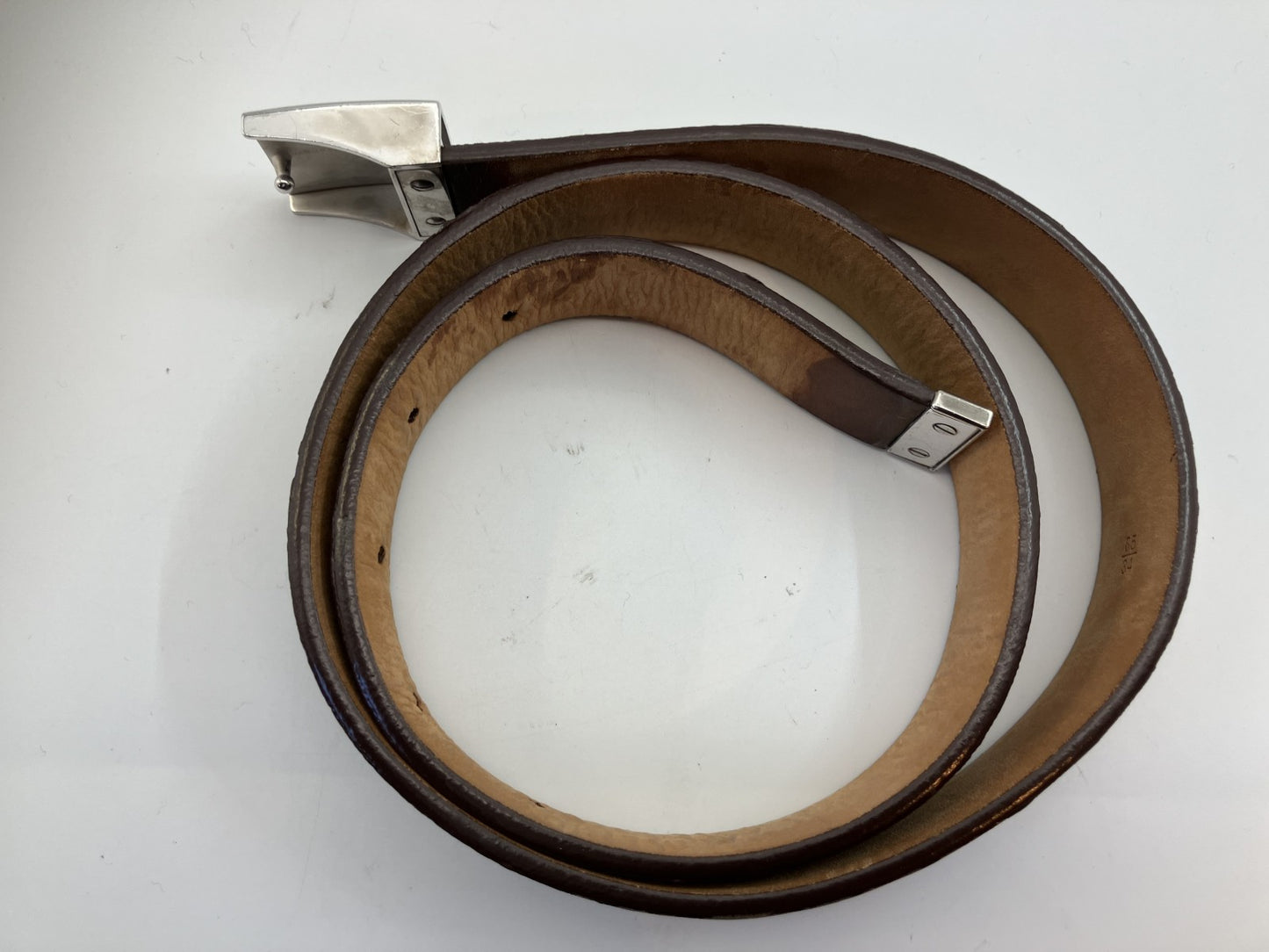 LOUIS VUITTON Monogram Belt Length 100cm(39.37 inch) Width 3cm(1.18 inch)