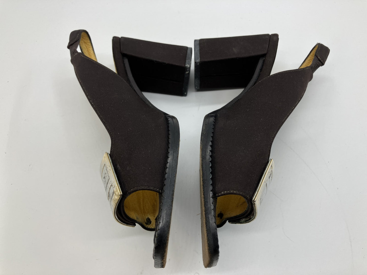 FENDI Shoes Set Zucca Pumps EU34.5 & Slingback Heels EU35.5 Italy