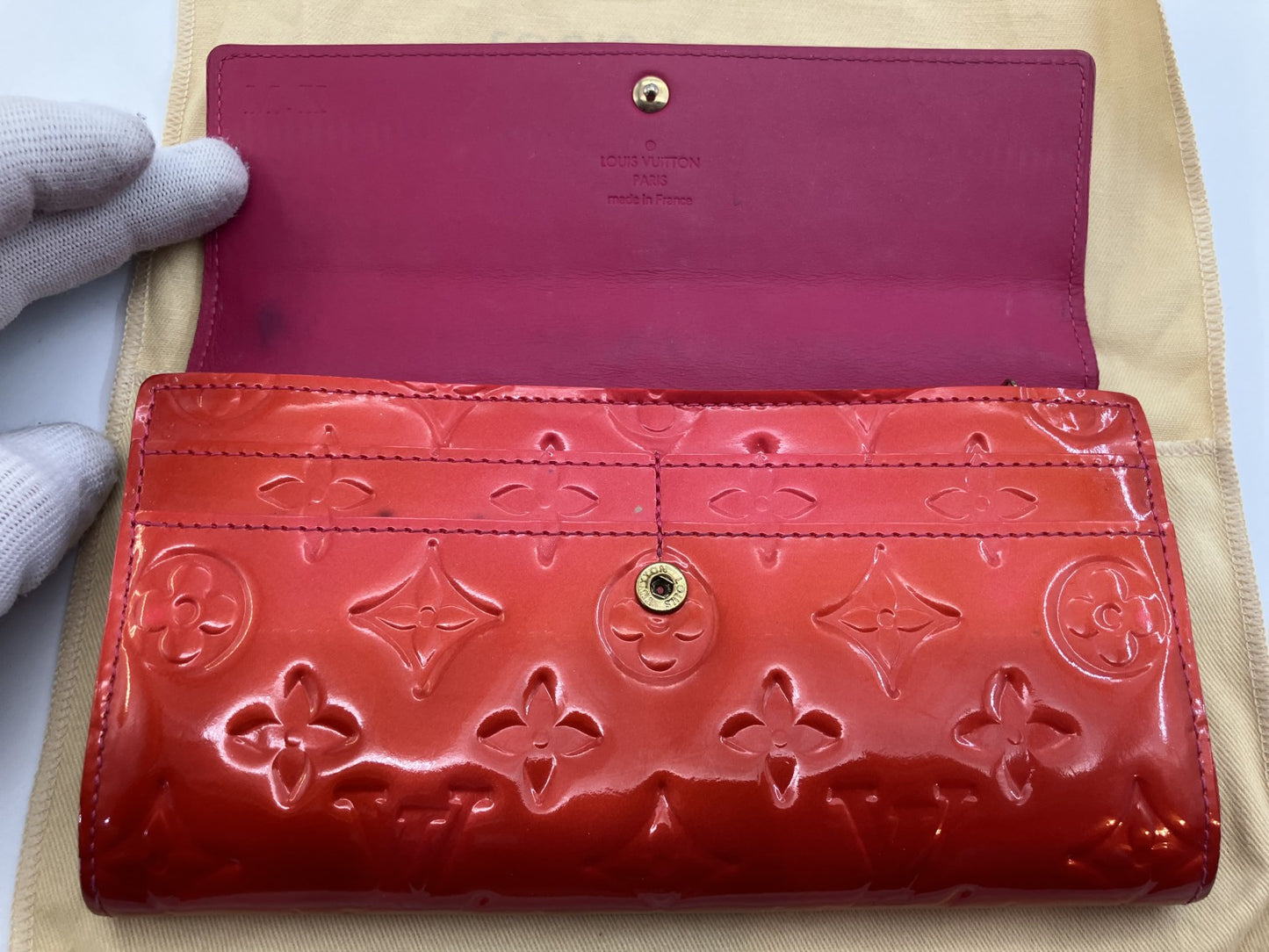 LOUIS VUITTON Vernis Bifold Wallet M93634 TH3098 W19xH3.9" Box and storage bag included