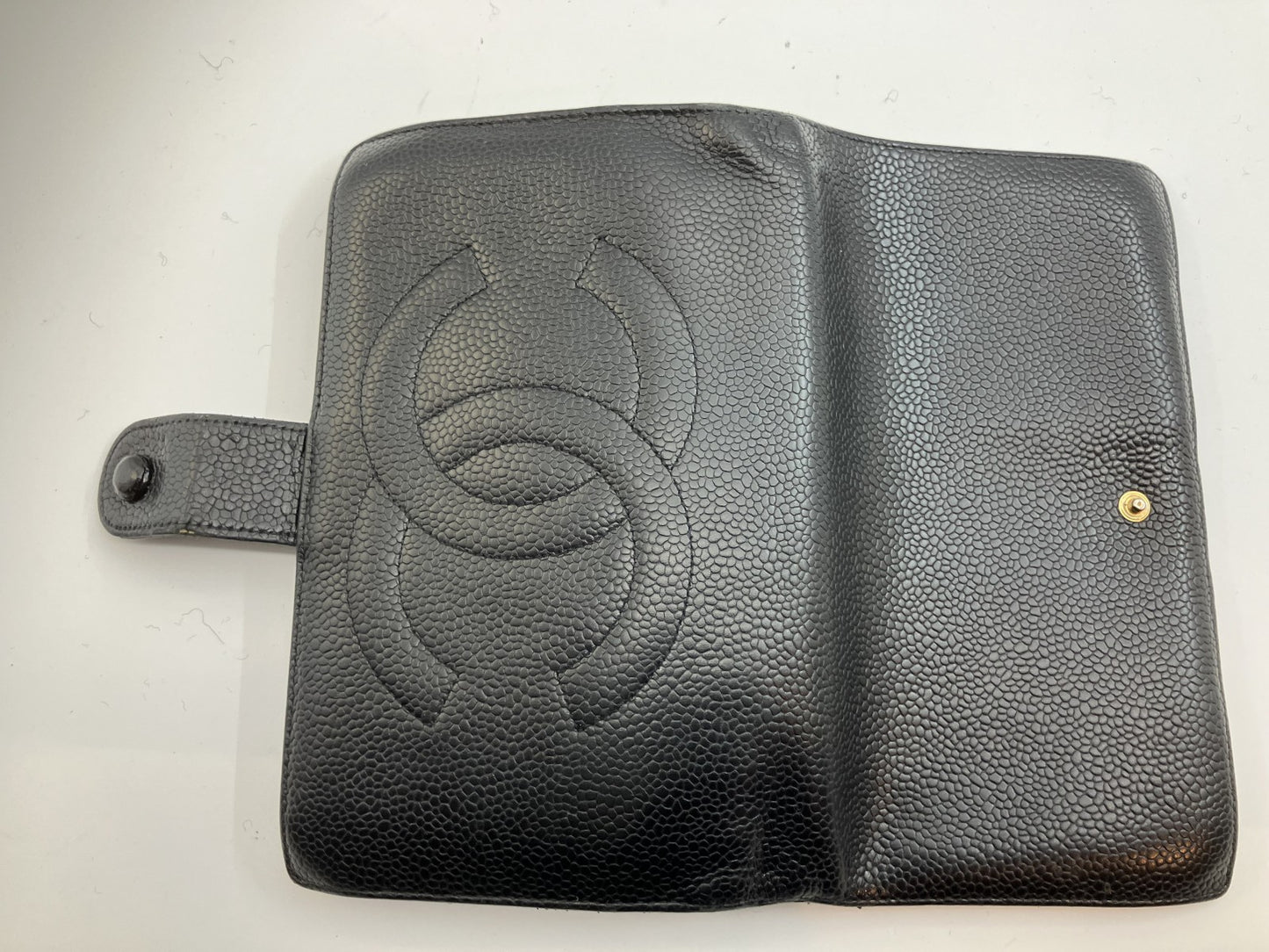 Chanel Wallet Black Caviar Skin with Box and Guarantee Card