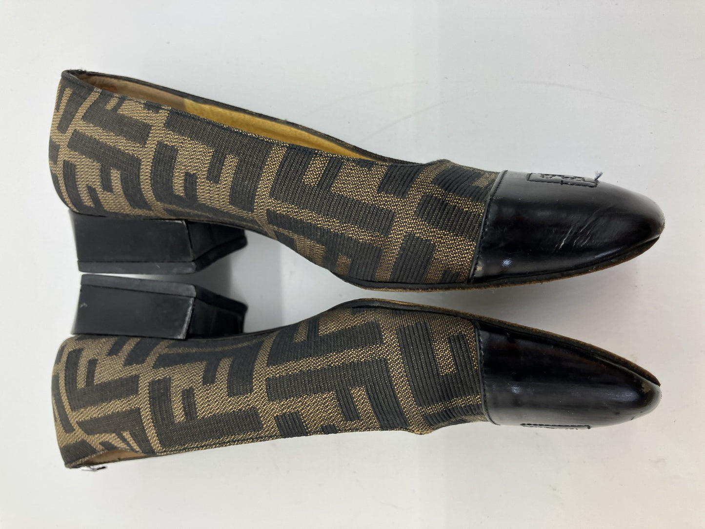 FENDI Shoes Set Zucca Pumps EU34.5 & Slingback Heels EU35.5 Italy