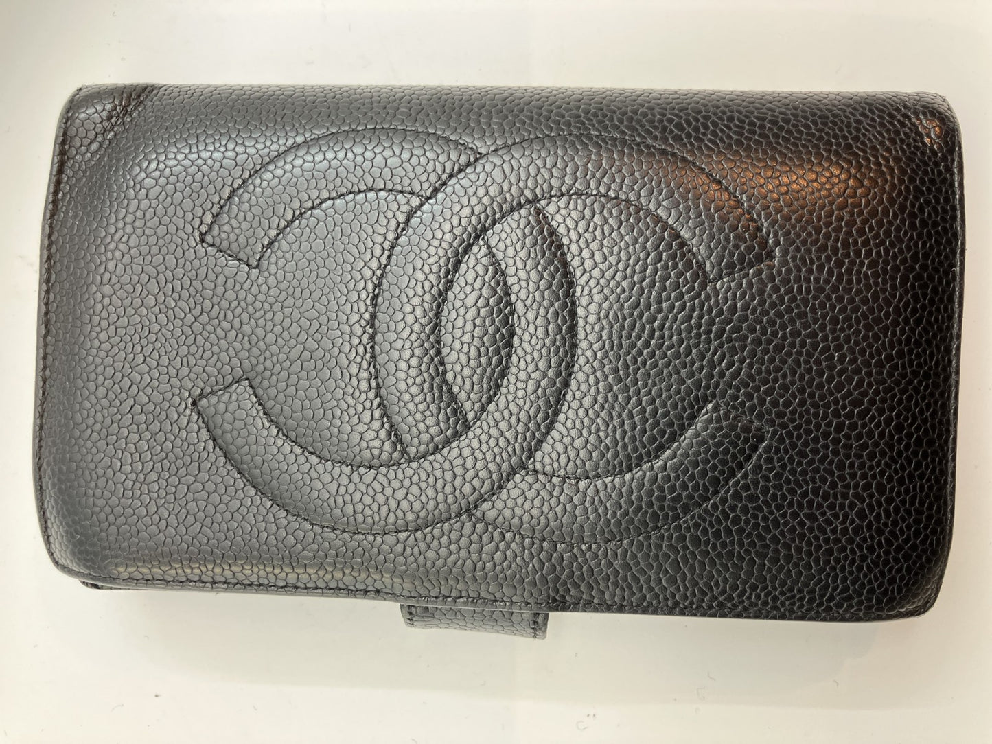 Chanel Wallet Black Caviar Skin with Box and Guarantee Card