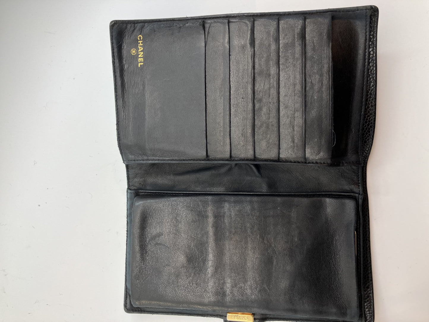 Chanel Wallet Black Caviar Skin with Box and Guarantee Card