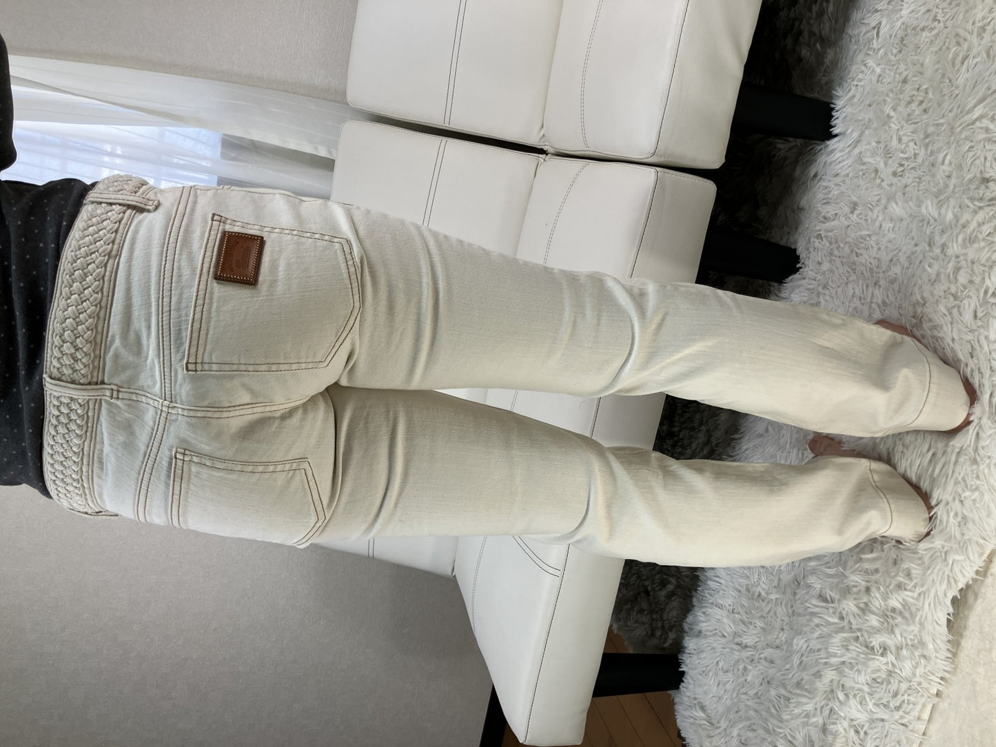 GUCCI Denim Pants White Size 40(Waist: 40 cm)(Inseam: 70 cm)(Hip: 45 cm)(Watter(Thigh): 26 cm)(Sleeve Width: 17 cm) Free Shipping