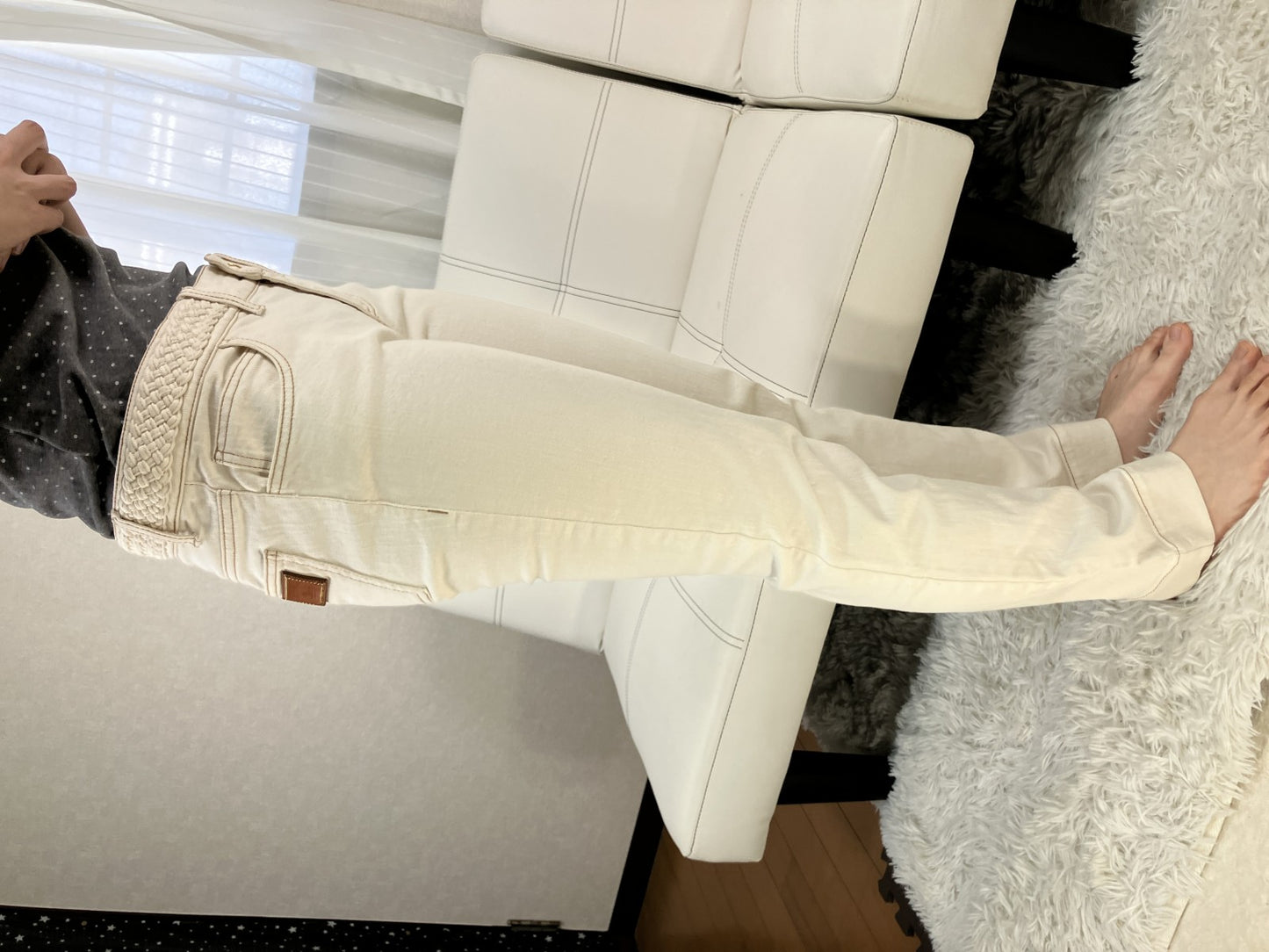 GUCCI Denim Pants White Size 40(Waist: 40 cm)(Inseam: 70 cm)(Hip: 45 cm)(Watter(Thigh): 26 cm)(Sleeve Width: 17 cm) Free Shipping