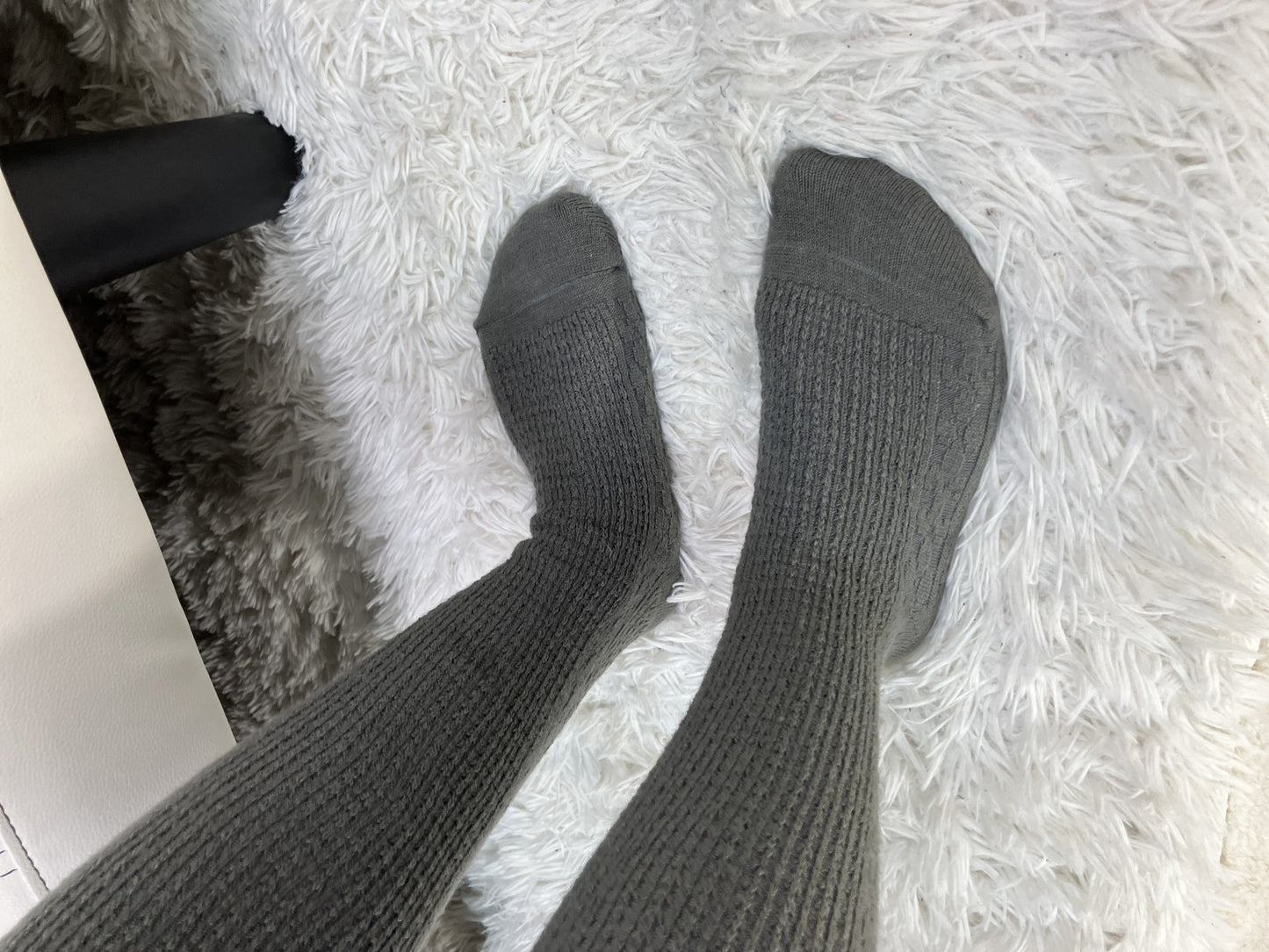 CELINE Knit Tights Leggings Gray M-L D-TK1200 Model Worn Japan Auction Authentic