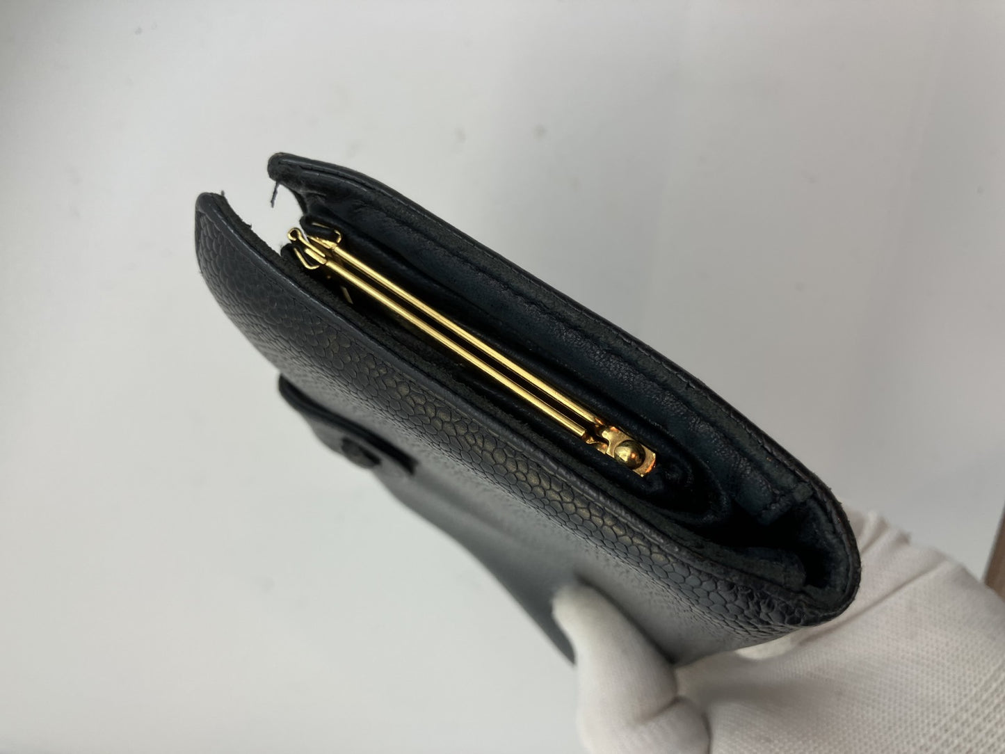 Chanel Wallet Black Caviar Skin with Box and Guarantee Card