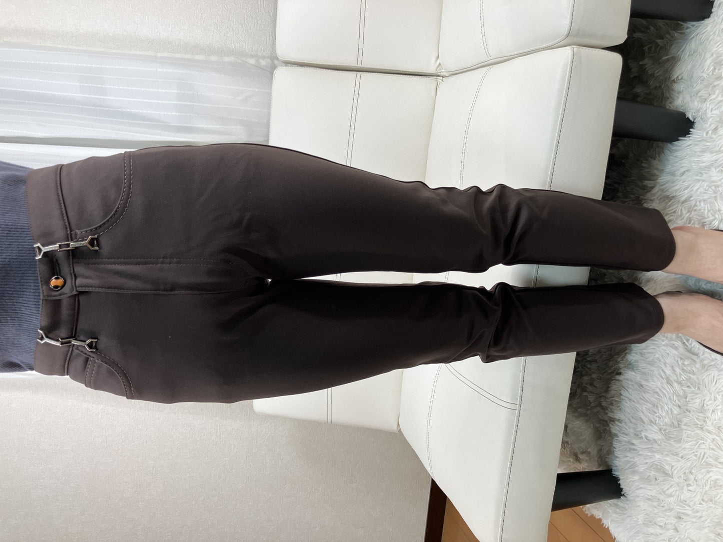 FENDI Jeans Brown Pants Women IT42 Nylon Made in Italy Slim Fit Vintage