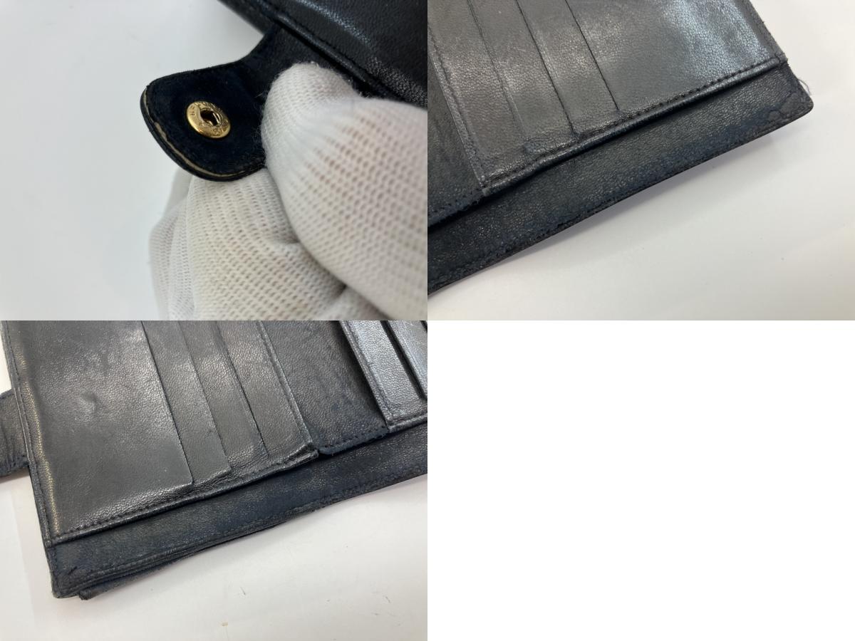 CHANEL Caviar Skin Wallet Compact Bifold Wallet Black No Seal