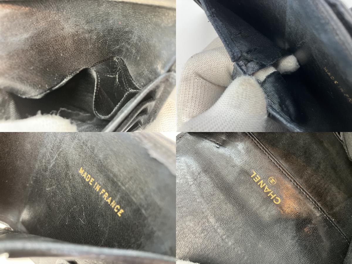 CHANEL Caviar Skin Wallet Compact Bifold Wallet Black No Seal