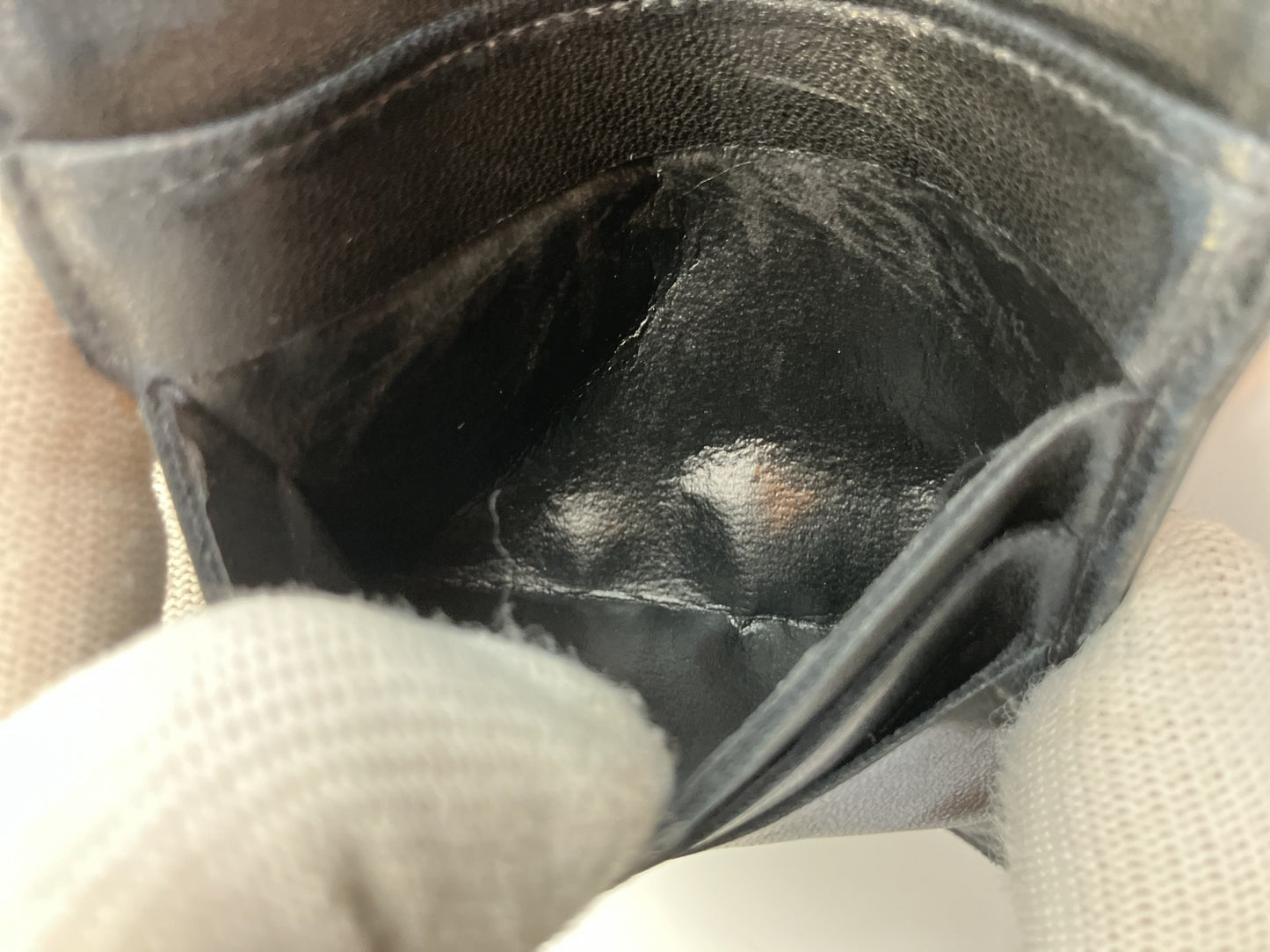 CHANEL Caviar Skin Wallet Compact Bifold Wallet Black No Seal