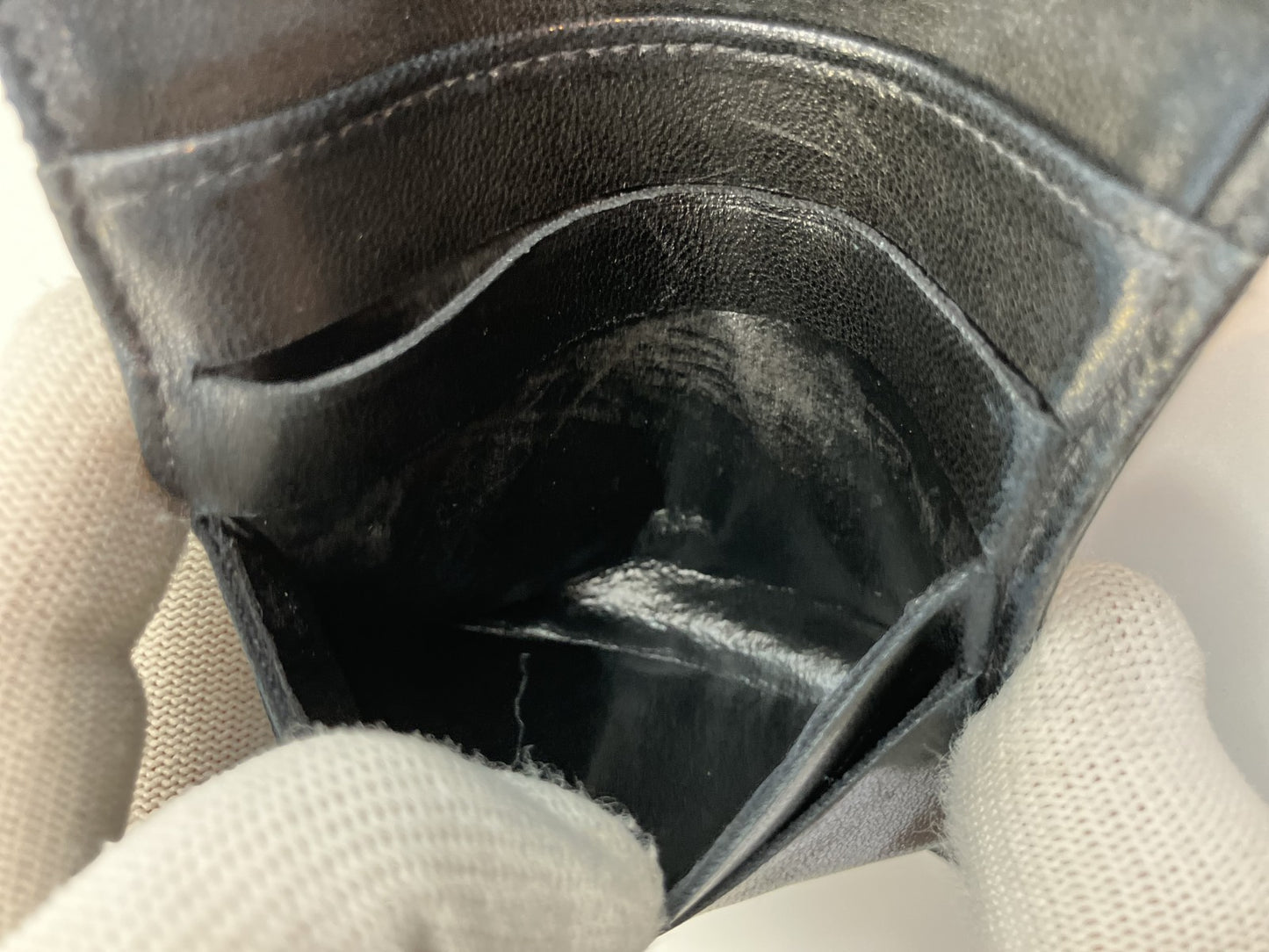 CHANEL Caviar Skin Wallet Compact Bifold Wallet Black No Seal