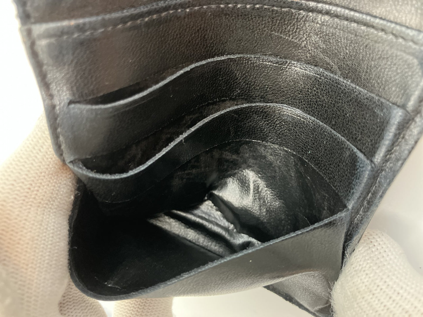 CHANEL Caviar Skin Wallet Compact Bifold Wallet Black No Seal