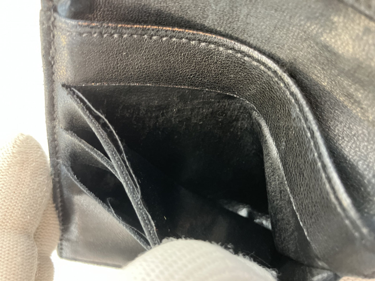 CHANEL Caviar Skin Wallet Compact Bifold Wallet Black No Seal