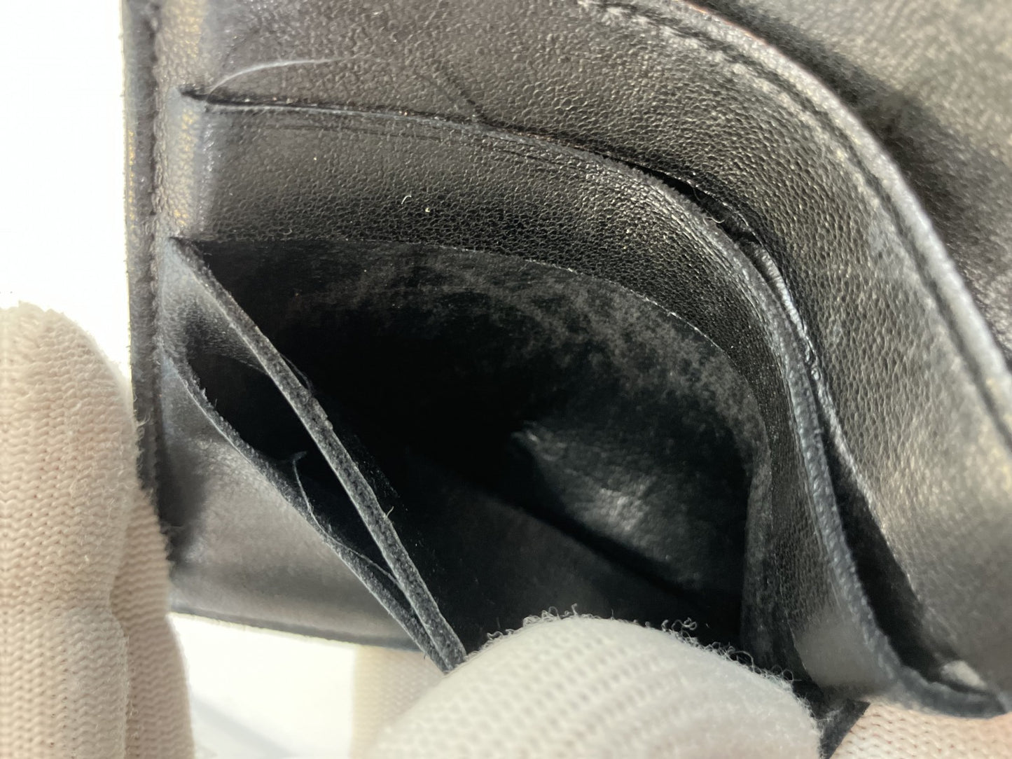 CHANEL Caviar Skin Wallet Compact Bifold Wallet Black No Seal