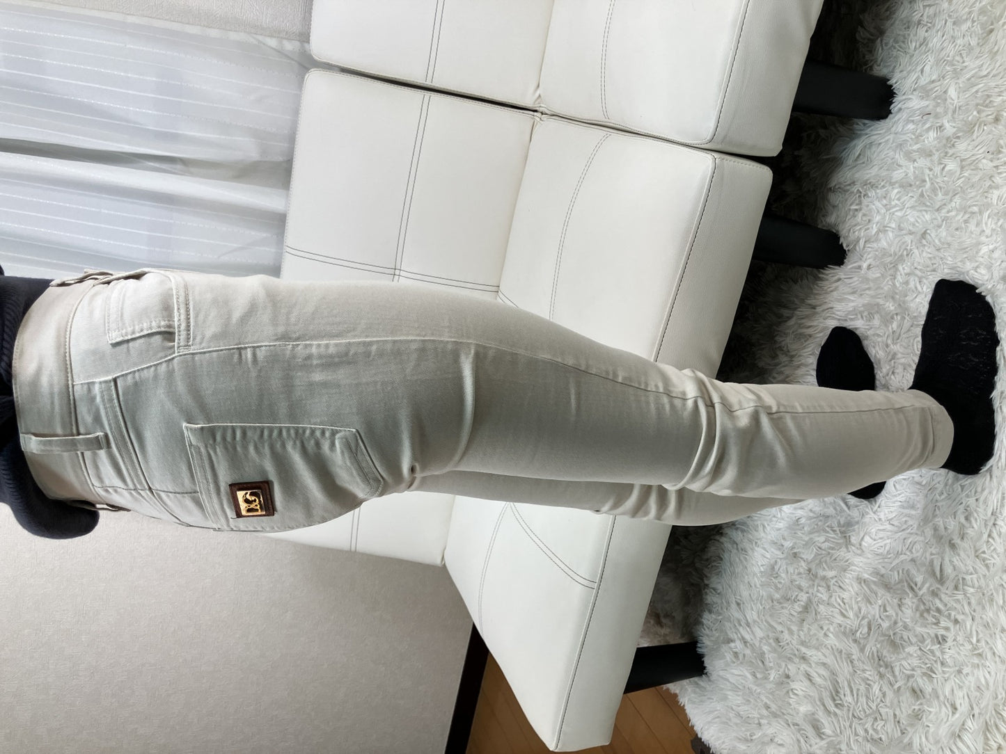 Dolce & Gabbana Beige  Denim Pants Size 36 Slim Fit Zip Hem Italy