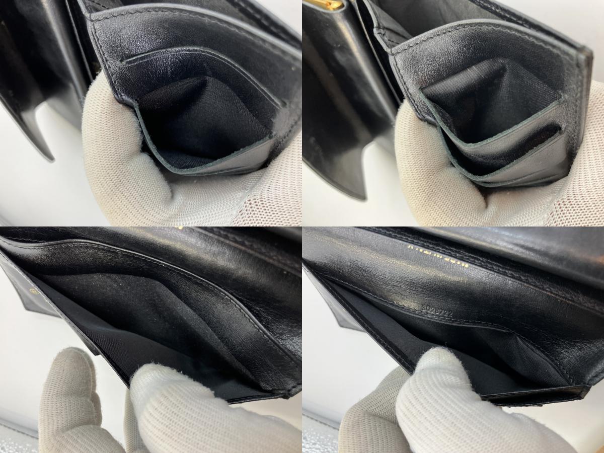 CHANEL Coco Mark Long Wallet Black Caviar Leather 18.5×10.5cm w/ Card – Snap Missing