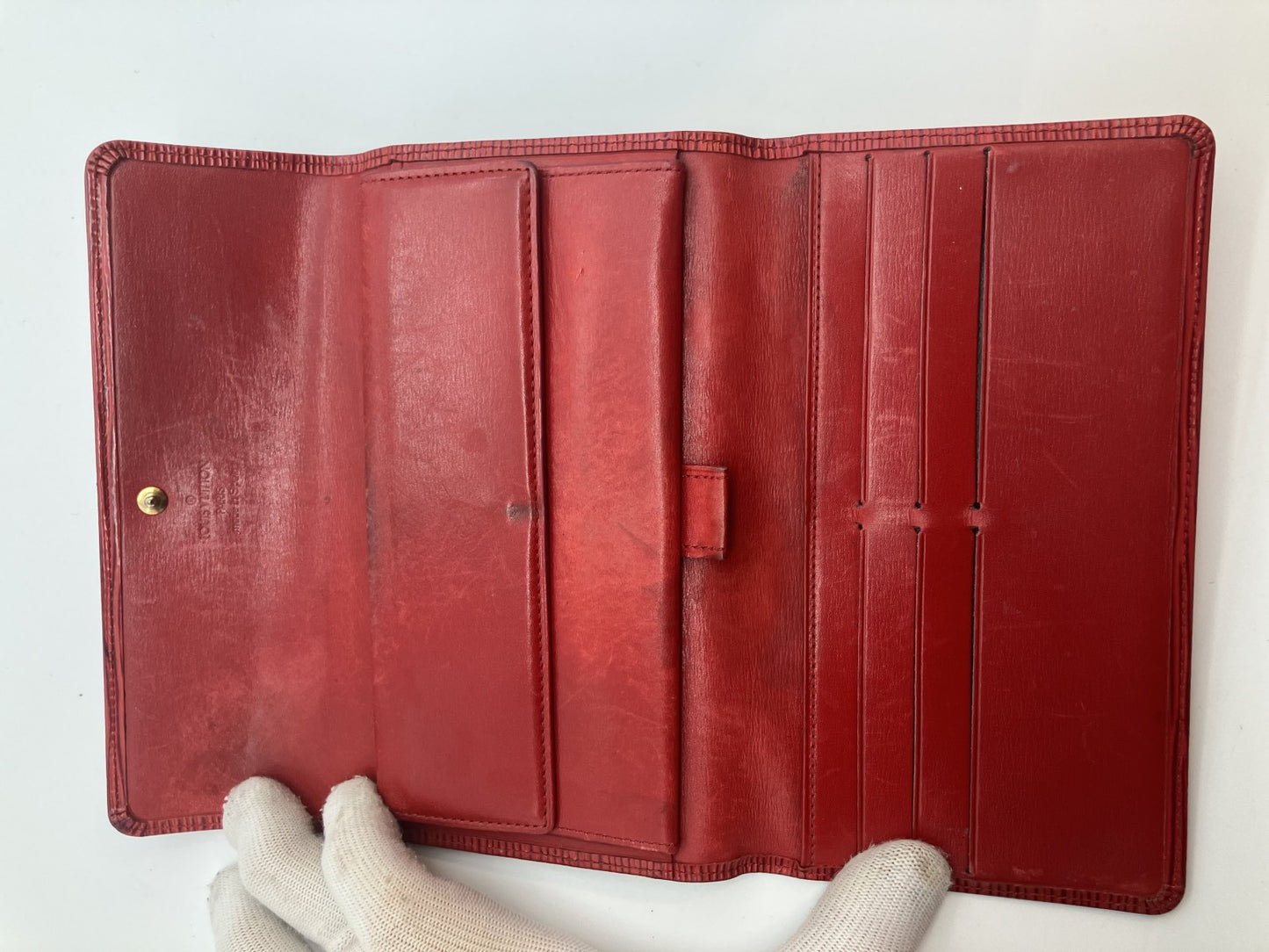 Louis Vuitton Epi Long Wallet Portefeuille Tresor International Castilian Red M63387