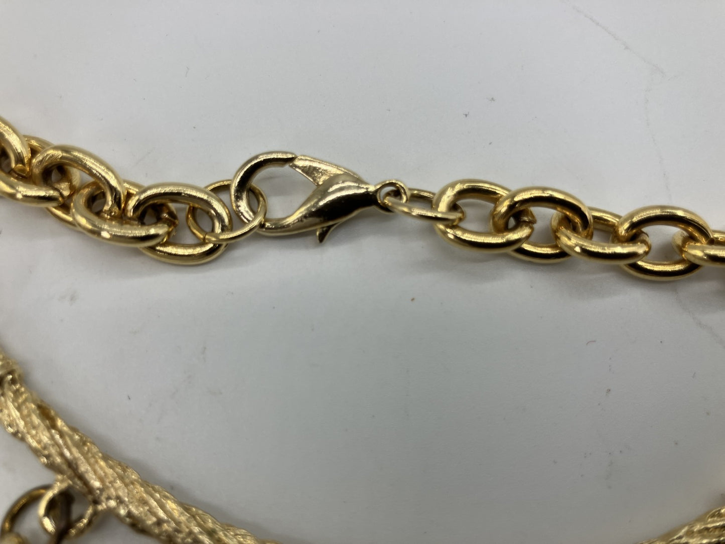 CHANEL Vintage Charm Necklace Gold Tone Coin Angel Perfume Pendant