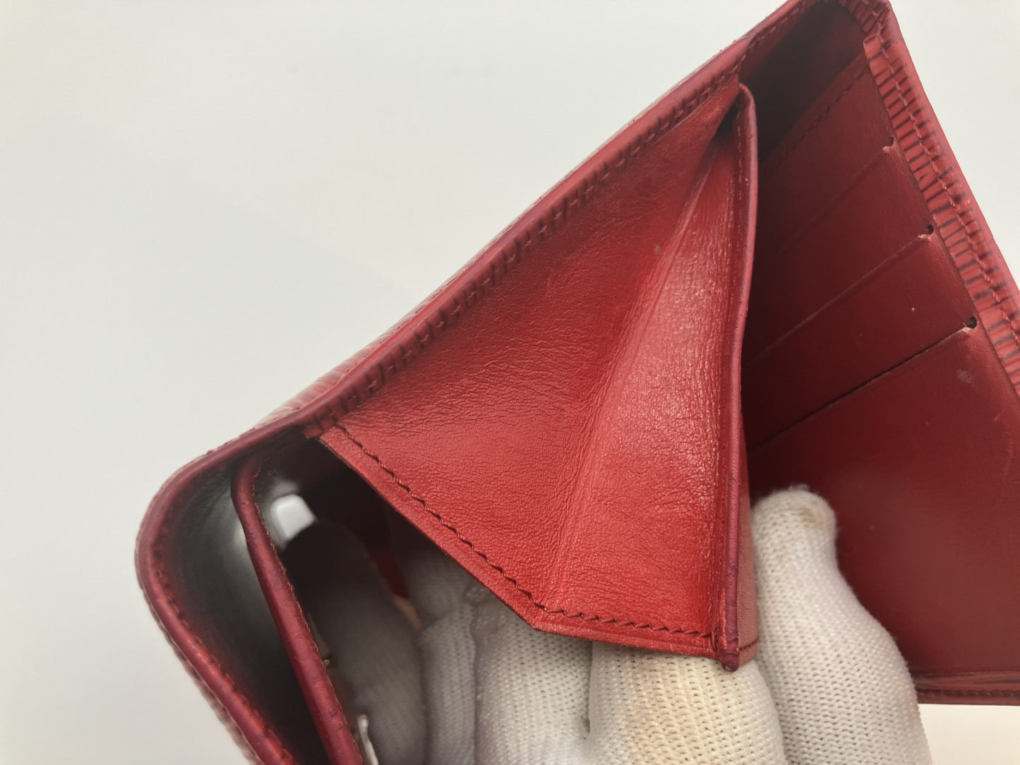 Louis Vuitton Epi Long Wallet Portefeuille Tresor International Castilian Red M63387