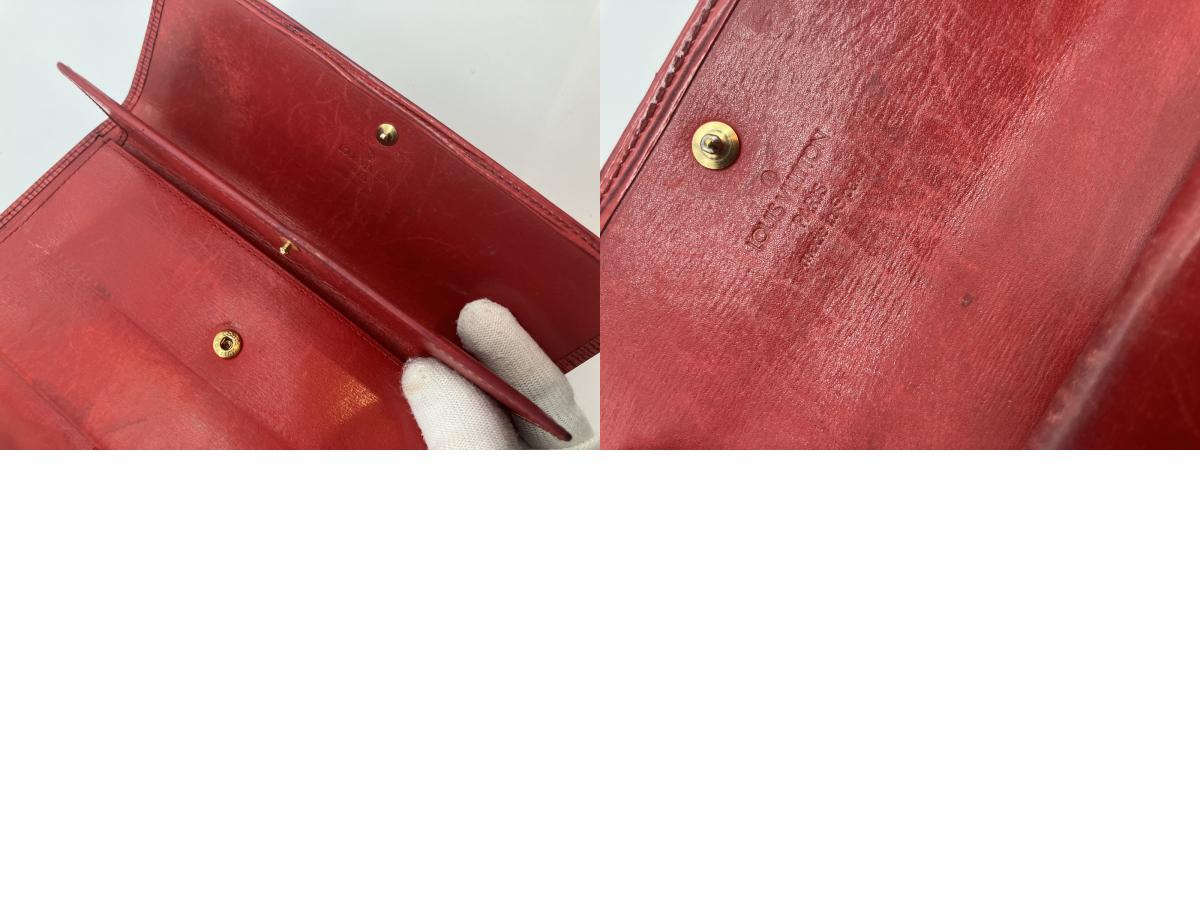 Louis Vuitton Epi Long Wallet Portefeuille Tresor International Castilian Red M63387