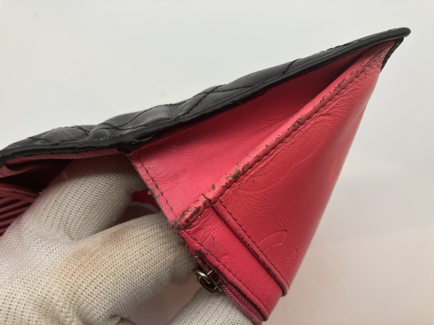 Chanel Cambon Line Leather Bifold Long Wallet Black Coco Mark with Hologram Sticker 12-Series