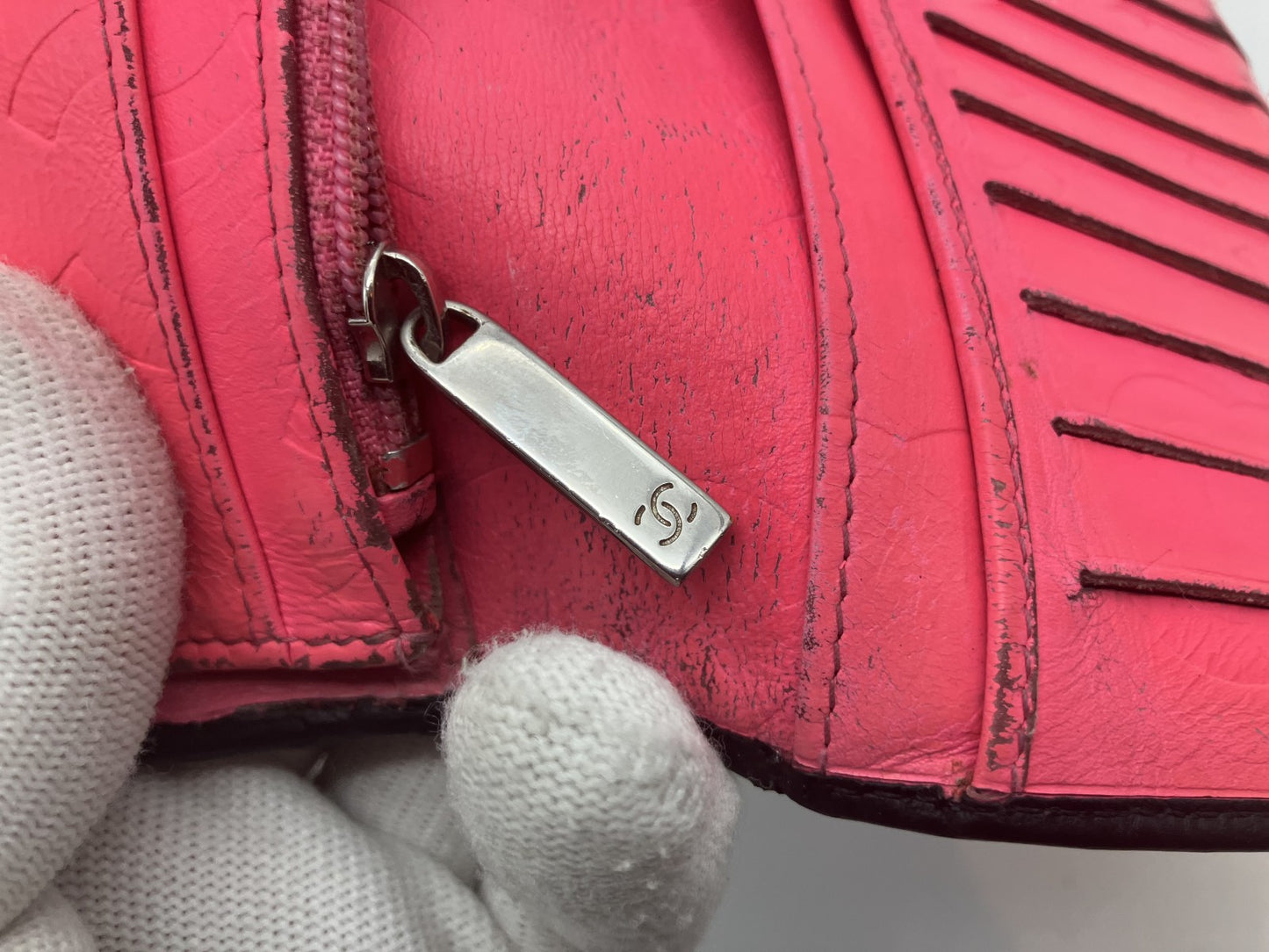 Chanel Cambon Line Leather Bifold Long Wallet Black Coco Mark with Hologram Sticker 12-Series