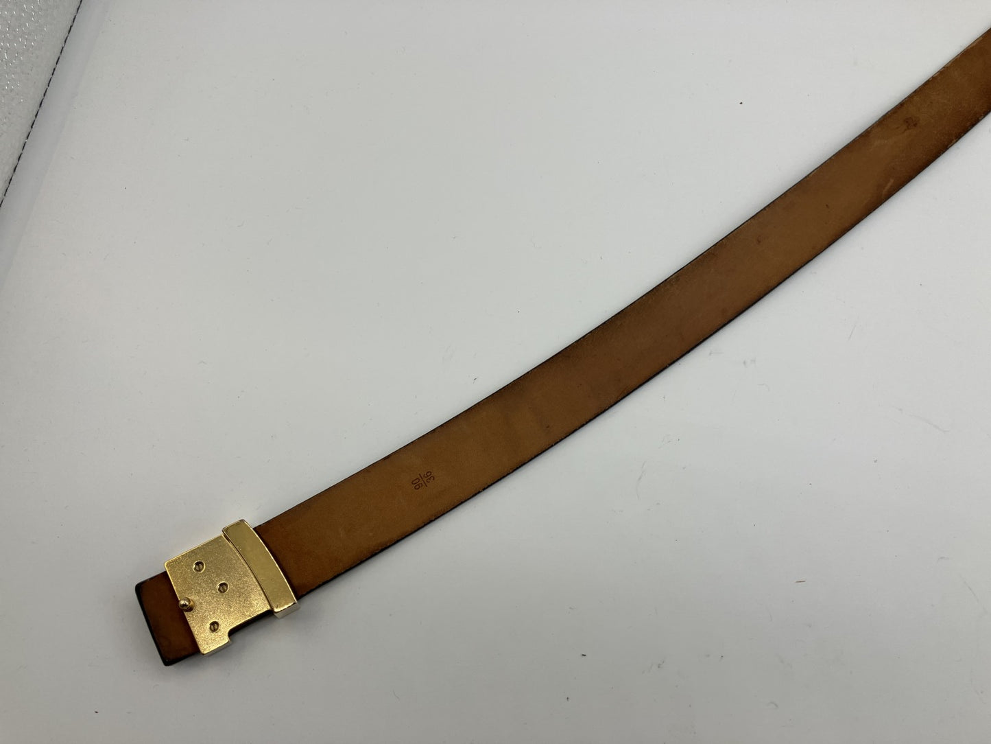LOUIS VUITTON LV Logo Belt 90/36 Black Leather Gold Buckle 109cm