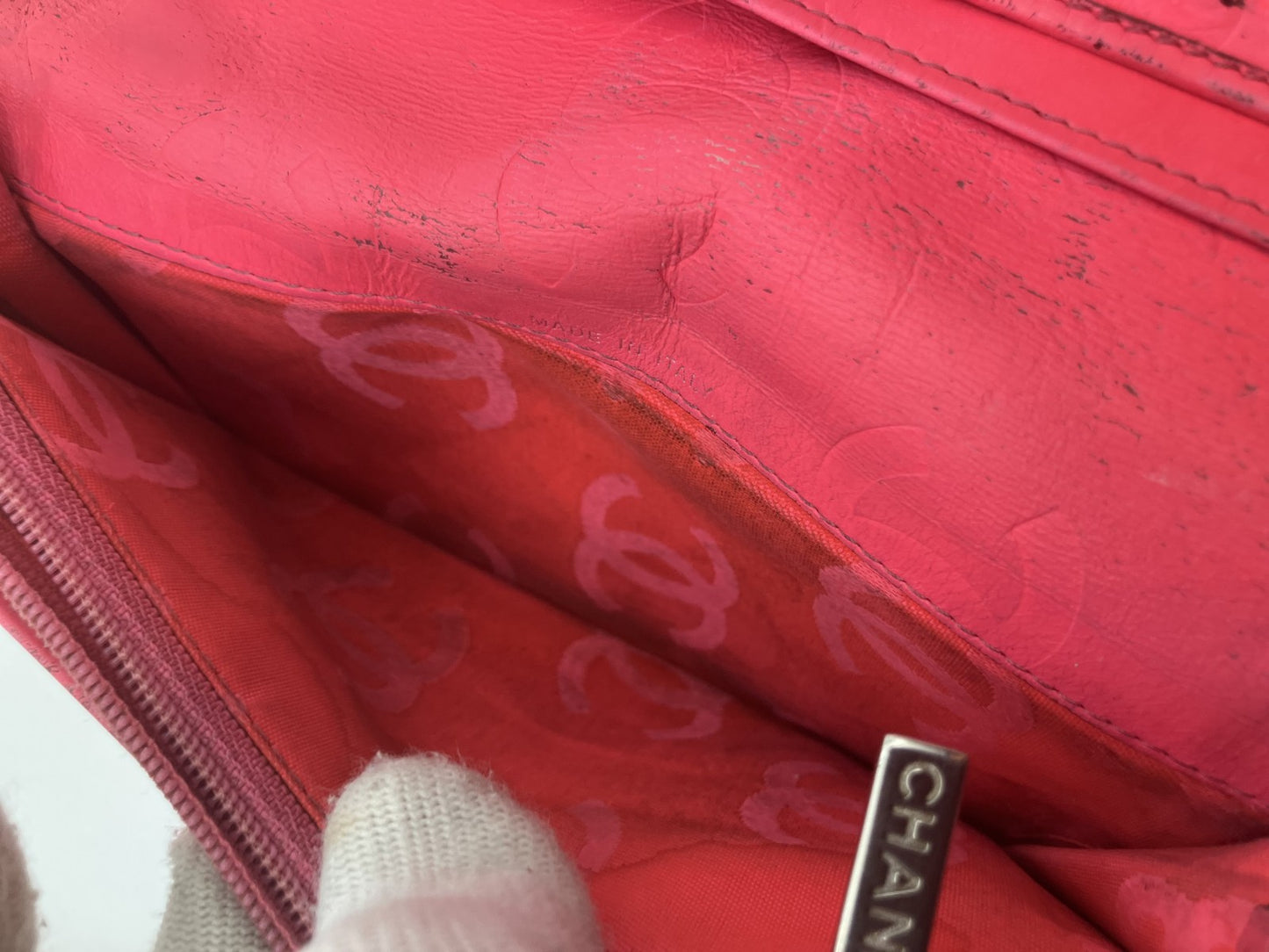 Chanel Cambon Line Leather Bifold Long Wallet Black Coco Mark with Hologram Sticker 12-Series