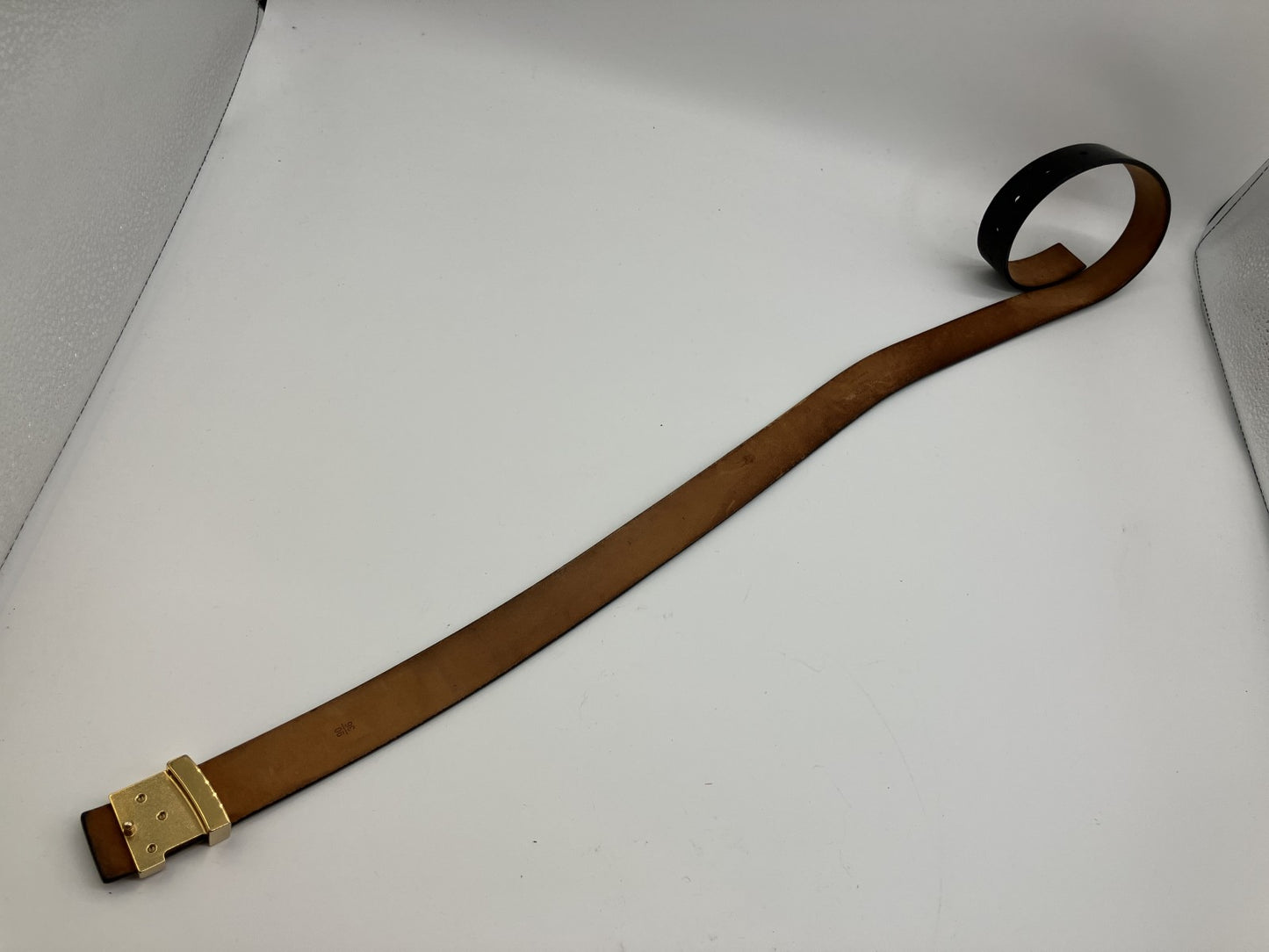 LOUIS VUITTON LV Logo Belt 90/36 Black Leather Gold Buckle 109cm