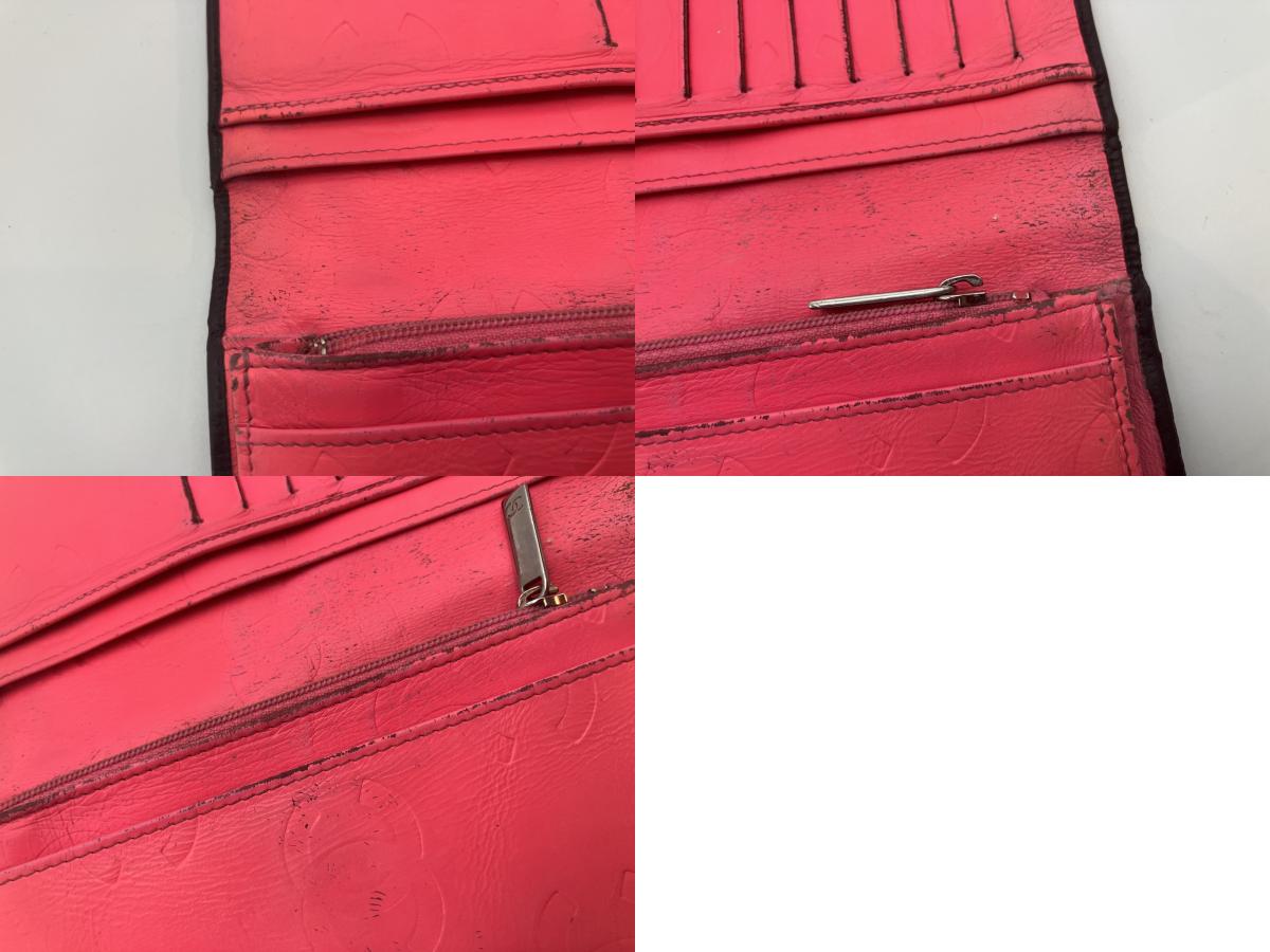 Chanel Cambon Line Leather Bifold Long Wallet Black Coco Mark with Hologram Sticker 12-Series