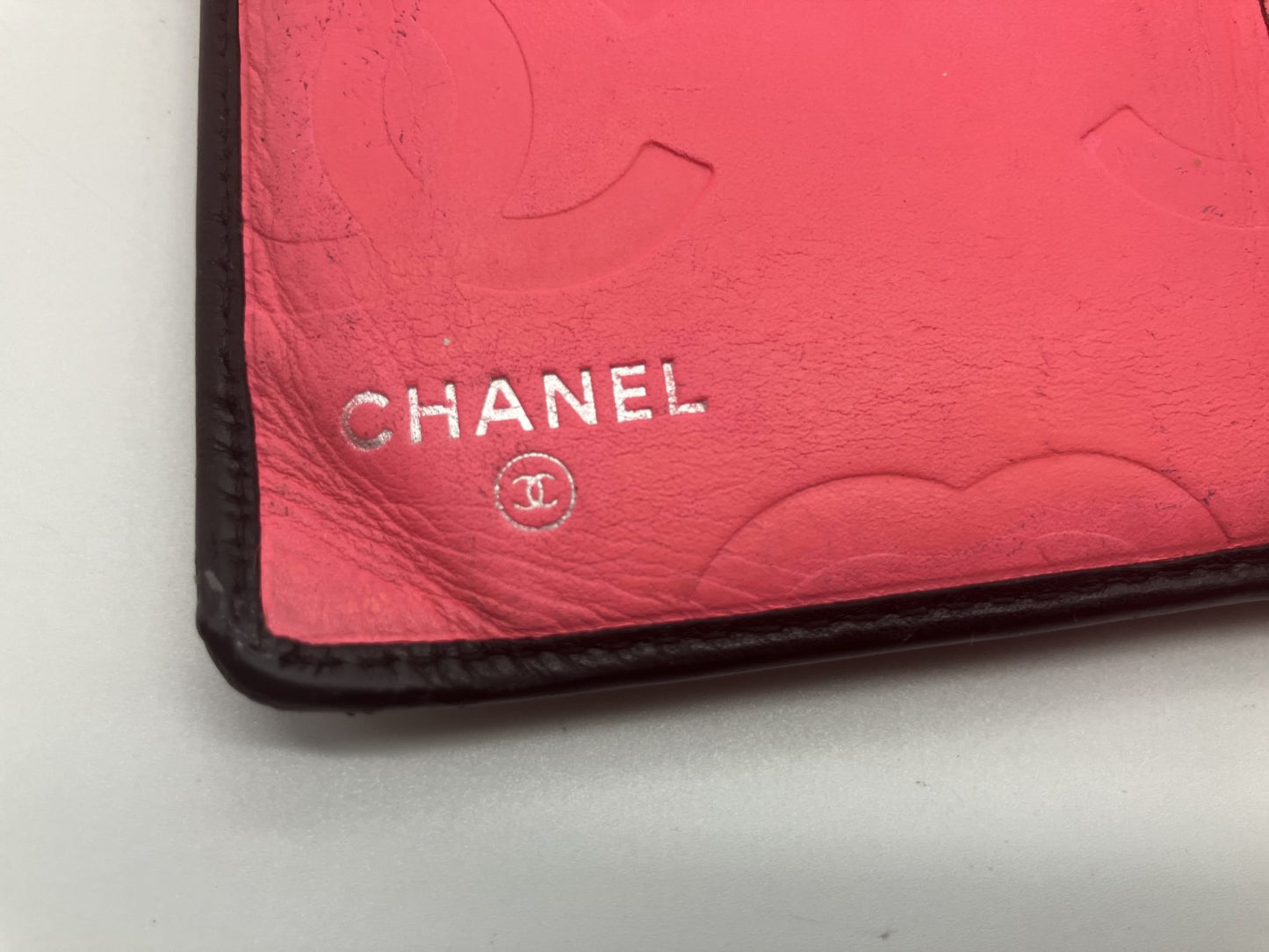 Chanel Cambon Line Leather Bifold Long Wallet Black Coco Mark with Hologram Sticker 12-Series