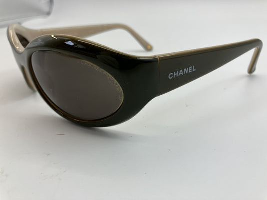 CHANEL 5017 Sunglasses Green Brown Oval Frame c.554/21 Women’s Designer Eyewear